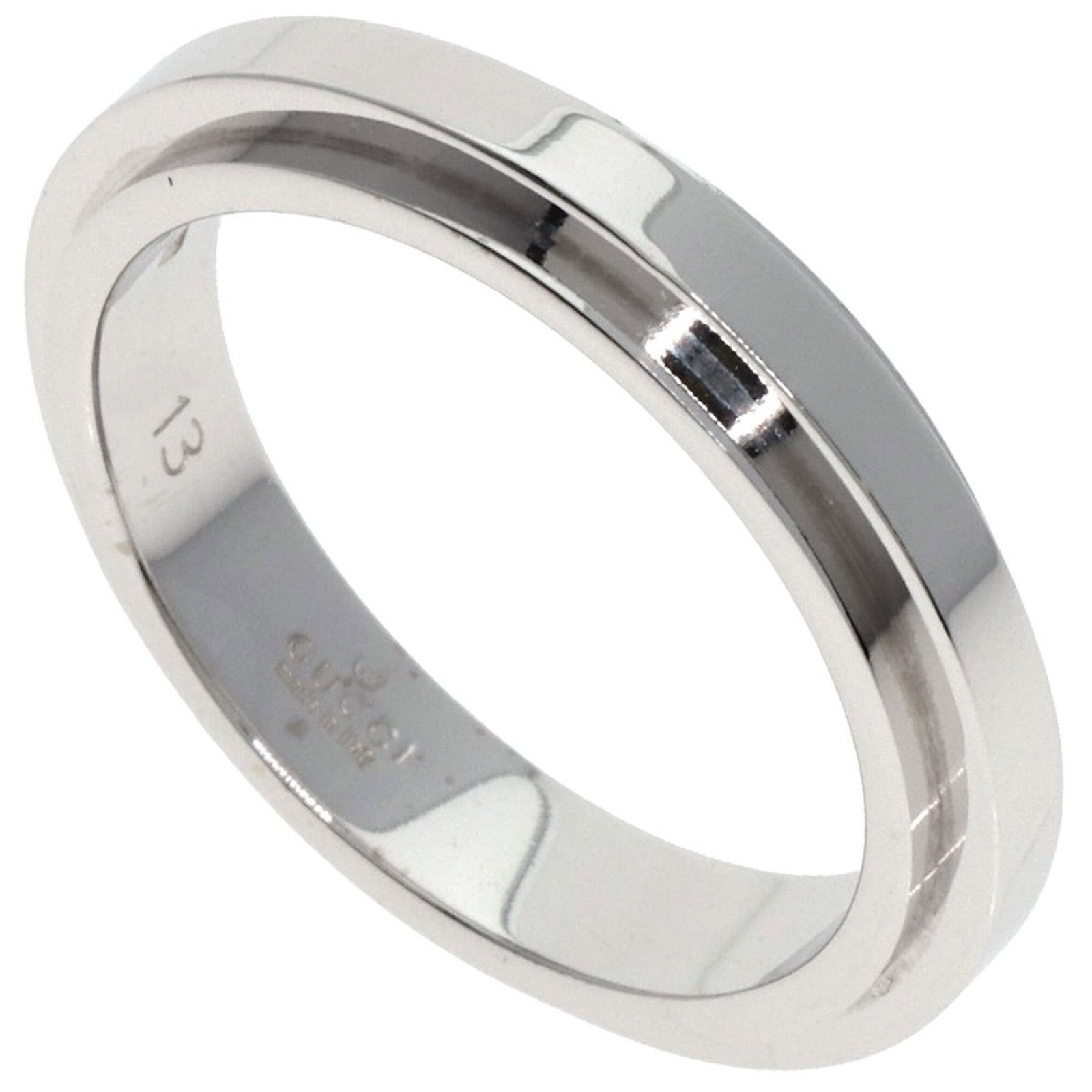 White Gold 18K Band Ring Gucci: White Gold 18K Band Ring Gucci White Gold 18K Band Ring Gucci - A Timeless Design. This elegant band ring features 18k white gold construction, showcasing a classic design that exudes sophistication