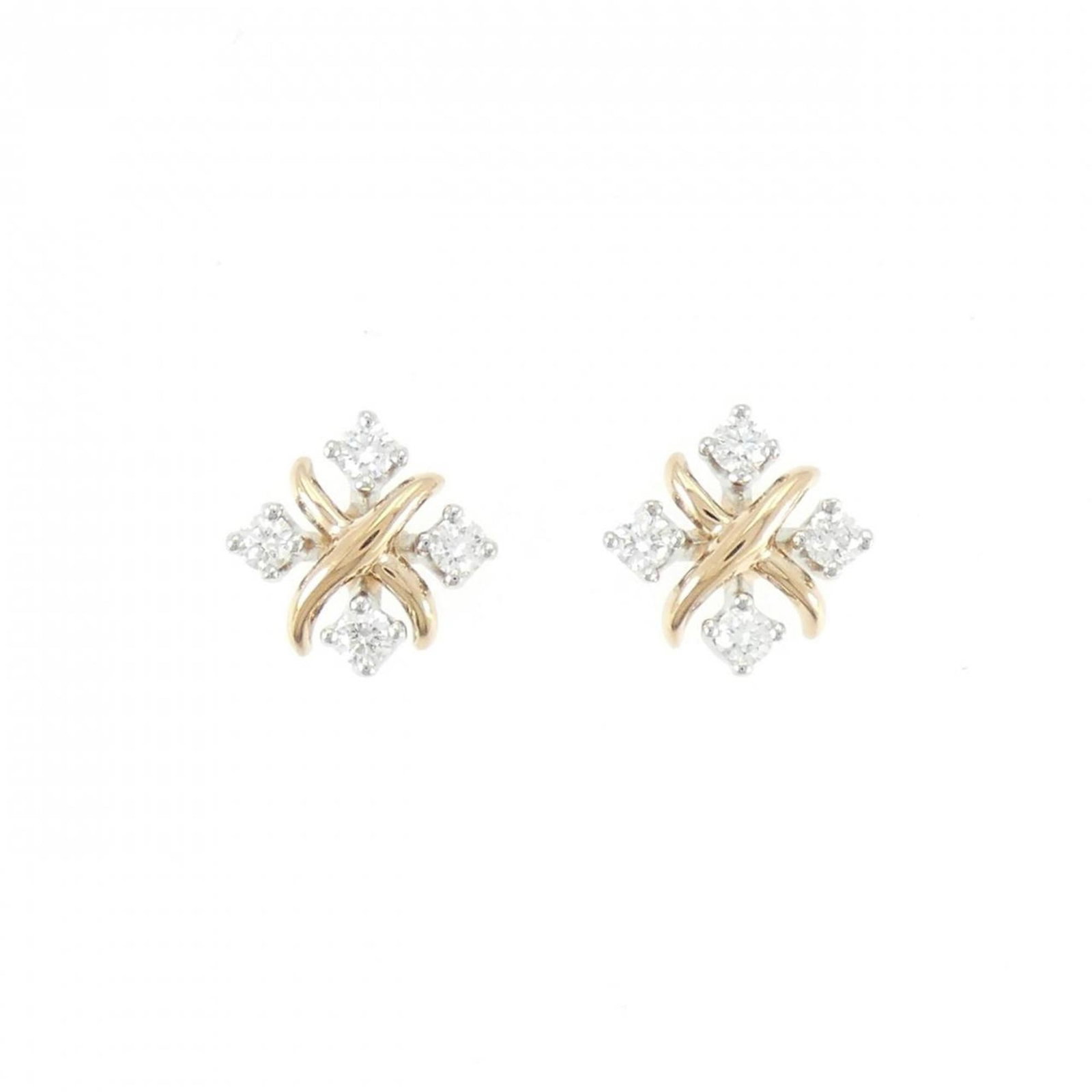 Tiffany Stud Earrings Pink Gold (18K) Platinum 950: Tiffany Stud Earrings Pink Gold (18K) Platinum 950 Pink Gold (18K) and Platinum 950 stud earrings from Tiffany, featuring a striking pink gold setting with a diamond stone measuring 10.00mm x