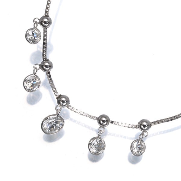 Bezel Adjustable Station 5P Diamond 1.19Ct Platinum 850 Necklace: Bezel Adjustable Station 5P Diamond 1.19Ct Platinum 850 Necklace Platinum 850, the hallmark of exceptional quality, meets in this stunning Bezel Adjustable Station 5P Diamond 1.19Ct Necklace. The