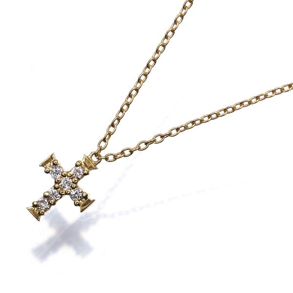 Diamond necklace gold yellow cross ahkah 750 18k: Diamond necklace gold yellow cross ahkah 750 18k 18k yellow gold necklace featuring a natural diamond pendant in the shape of a cross, crafted with high-quality metal purity. The delicate cross