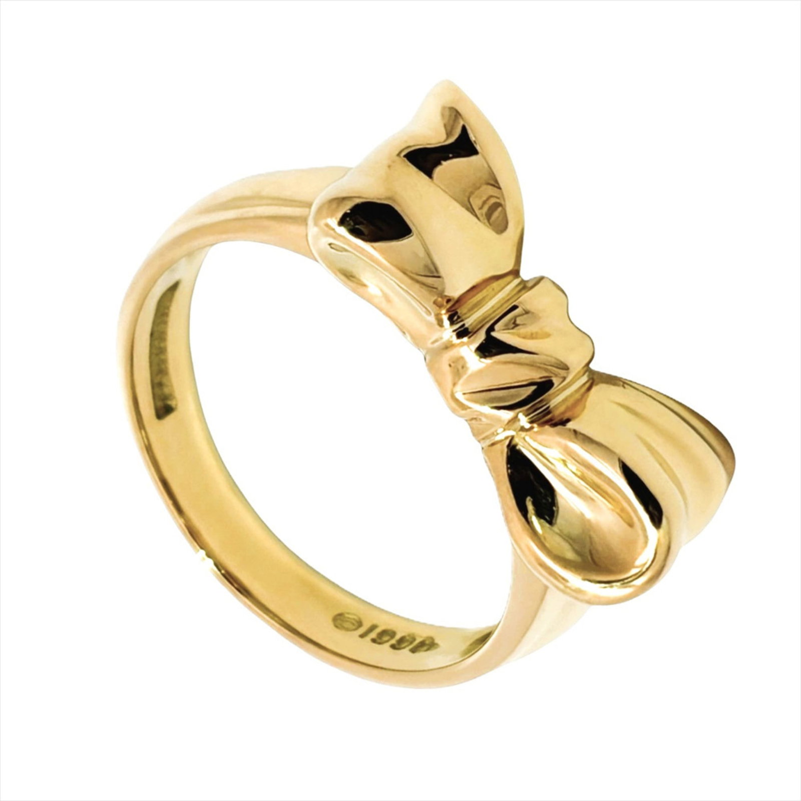 Tiffany Ring Gold Yellow 18K: Tiffany Ring Gold Yellow 18K Used (refurbished) Tiffany Type Band Ring in Yellow Gold (18K), featuring a classic design. This 4 Us Size ring has hardly any traces of usage, showcasing its nice conditi