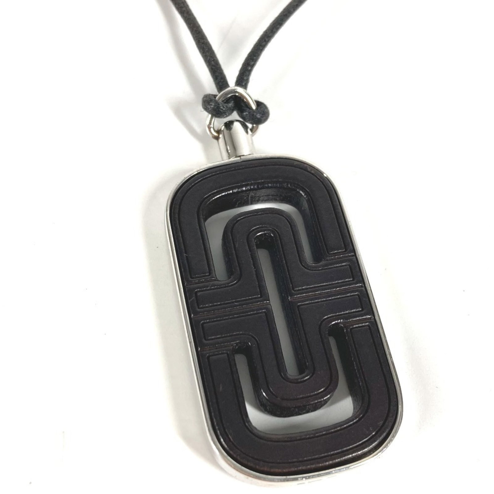 Bvlgari for men and women black leather necklace with parentesi logo choker cord. (1 of 7)