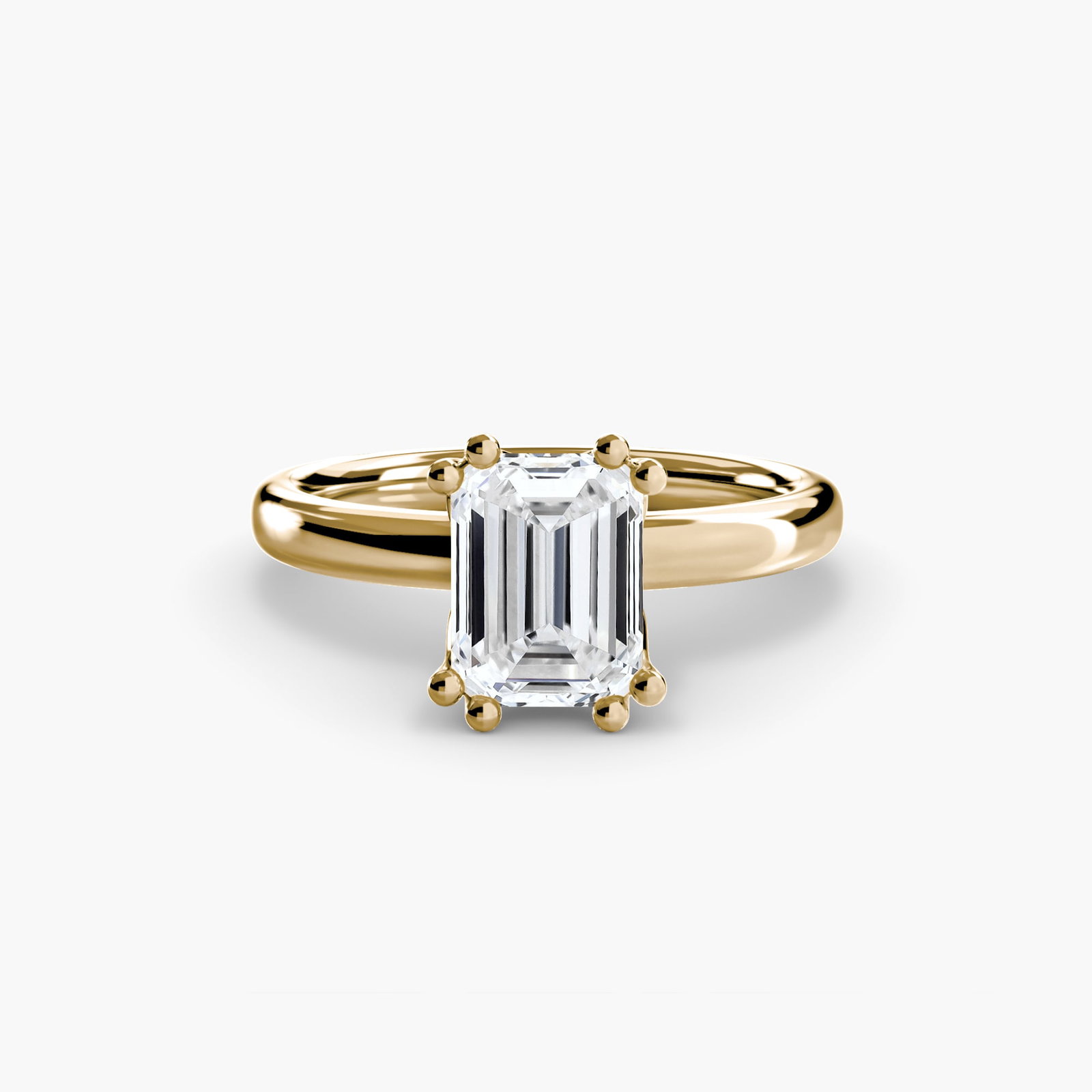 Solitaire Emerald 18Kt Yellow Gold Ring Setting - 2