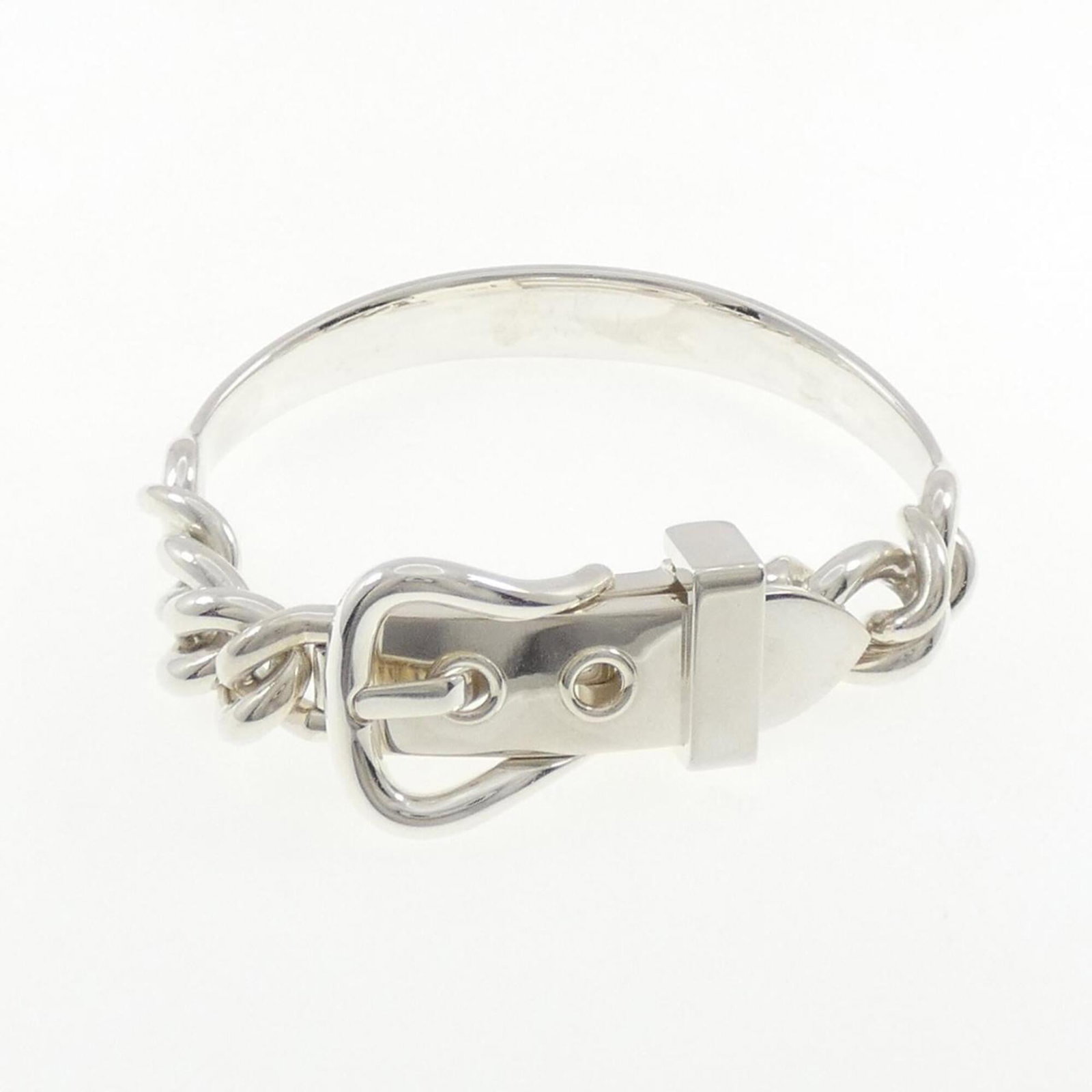 Hermes Bangle Silver 925: Hermes Bangle Silver 925 Silver 925 bangle from the renowned French fashion house Hermes, featuring a sleek and sophisticated design. Made from high-quality silver, this bangle boasts a classic look t