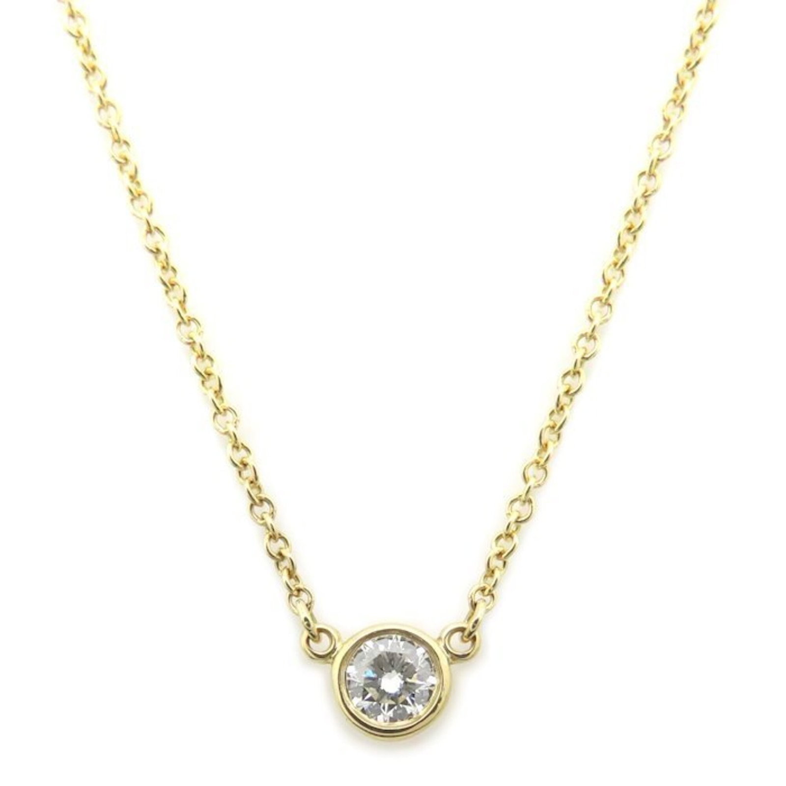 Tiffany&Co. Tiffany & Co. By The Yard Necklace 1P Diamond Elsa Peretti K18Yg Women'S 295382: Tiffany&Co. Tiffany & Co. By The Yard Necklace 1P Diamond Elsa Peretti K18Yg Women'S 295382 Tiffany & Co.'s iconic Elsa Peretti design, featuring a 1P diamond pendant, is showcased in this elegant