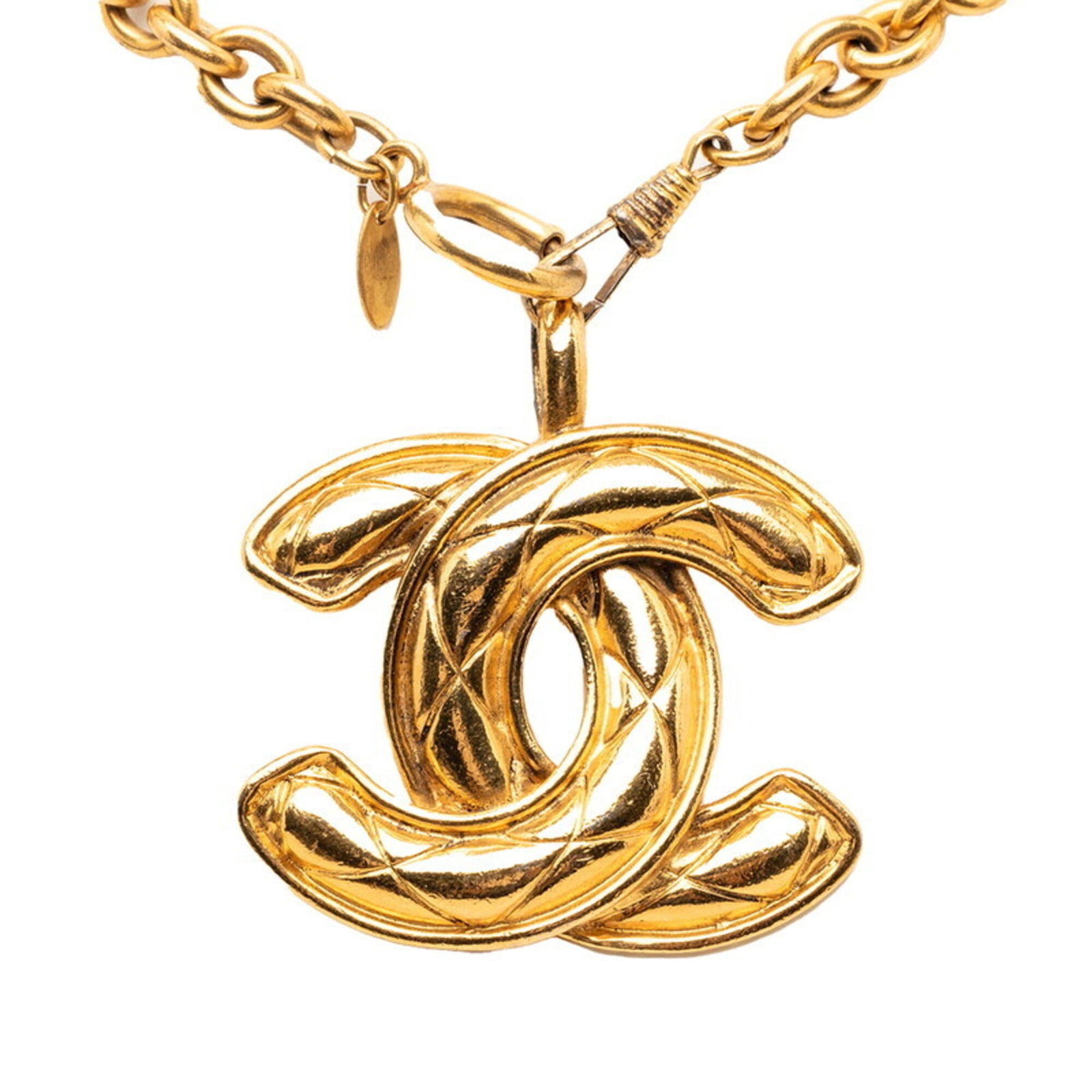 Chanel Matelass Coco Mark Chain Necklace Gold Plated Women'S.: Chanel Matelass Coco Mark Chain Necklace Gold Plated Women'S. Gold Plated Chanel Matelass? Coco Mark Chain Necklace, featuring the iconic interlocking CC motif. This elegant necklace boasts a gold pla
