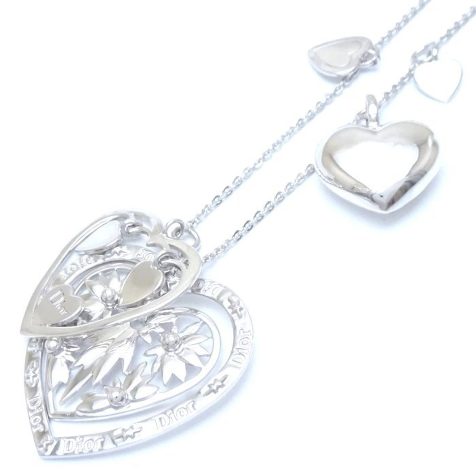 Heart of 925 Silver Necklace Motif Christian Dior (1 of 7)