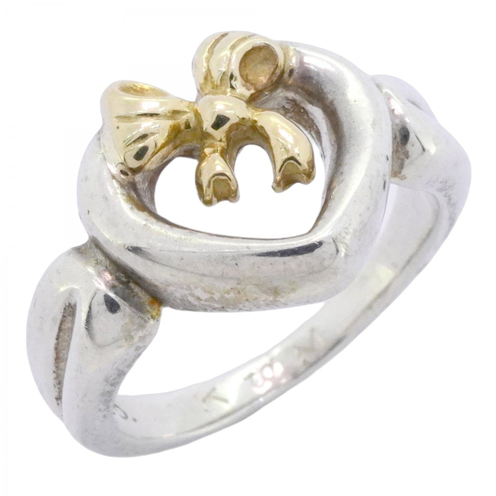 Tiffany Band Ring Silver 925 Yellow Gold (18K): Tiffany Band Ring Silver 925 Yellow Gold (18K) Silver 925 and 18K yellow gold band ring from Tiffany, featuring a classic design with subtle signs of wear. The item bears the signature of its creator,