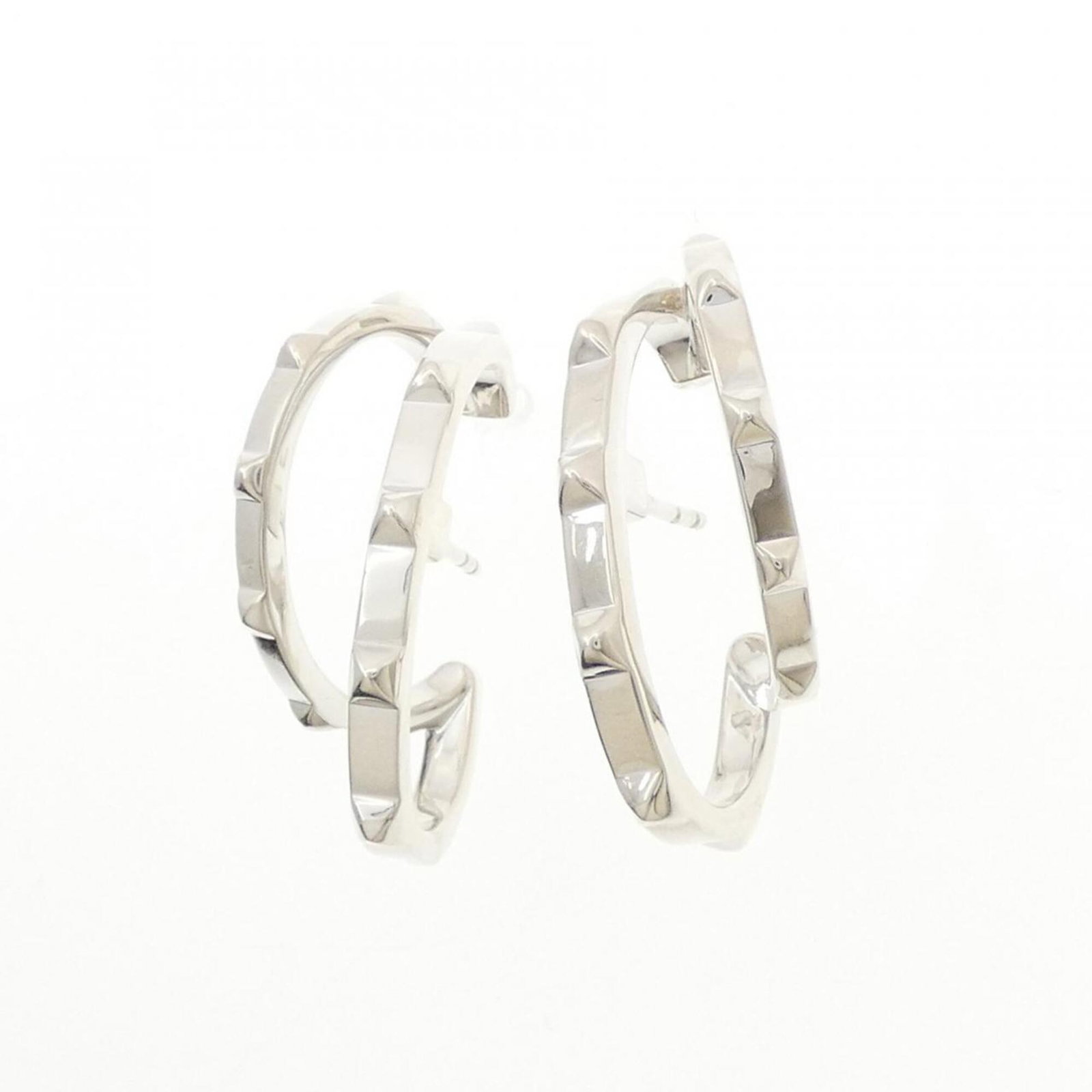 Hermes 925 Silver Earrings Stud - 2