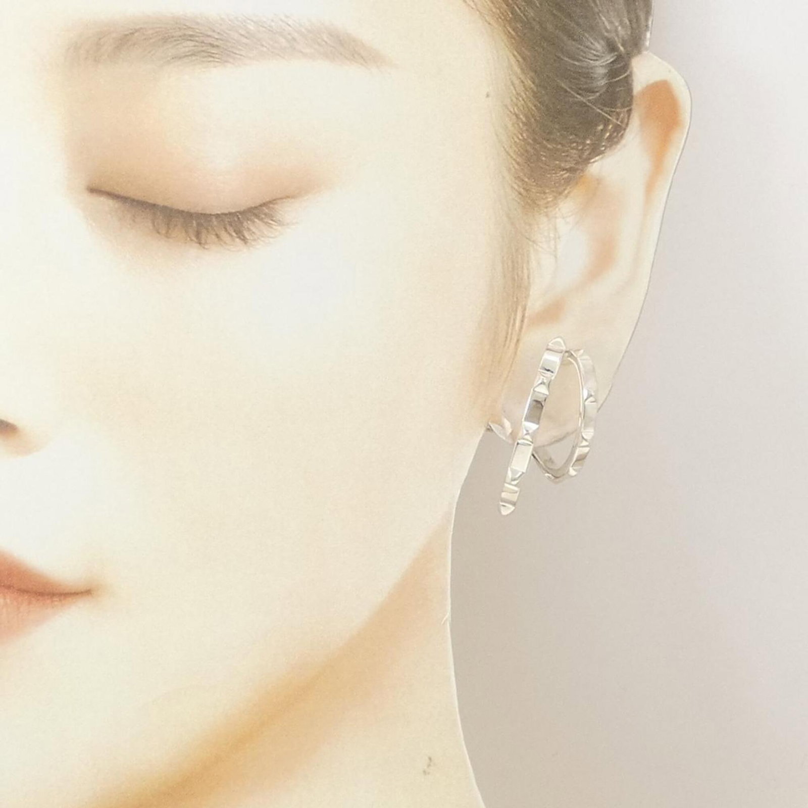 Hermes 925 Silver Earrings Stud - 4