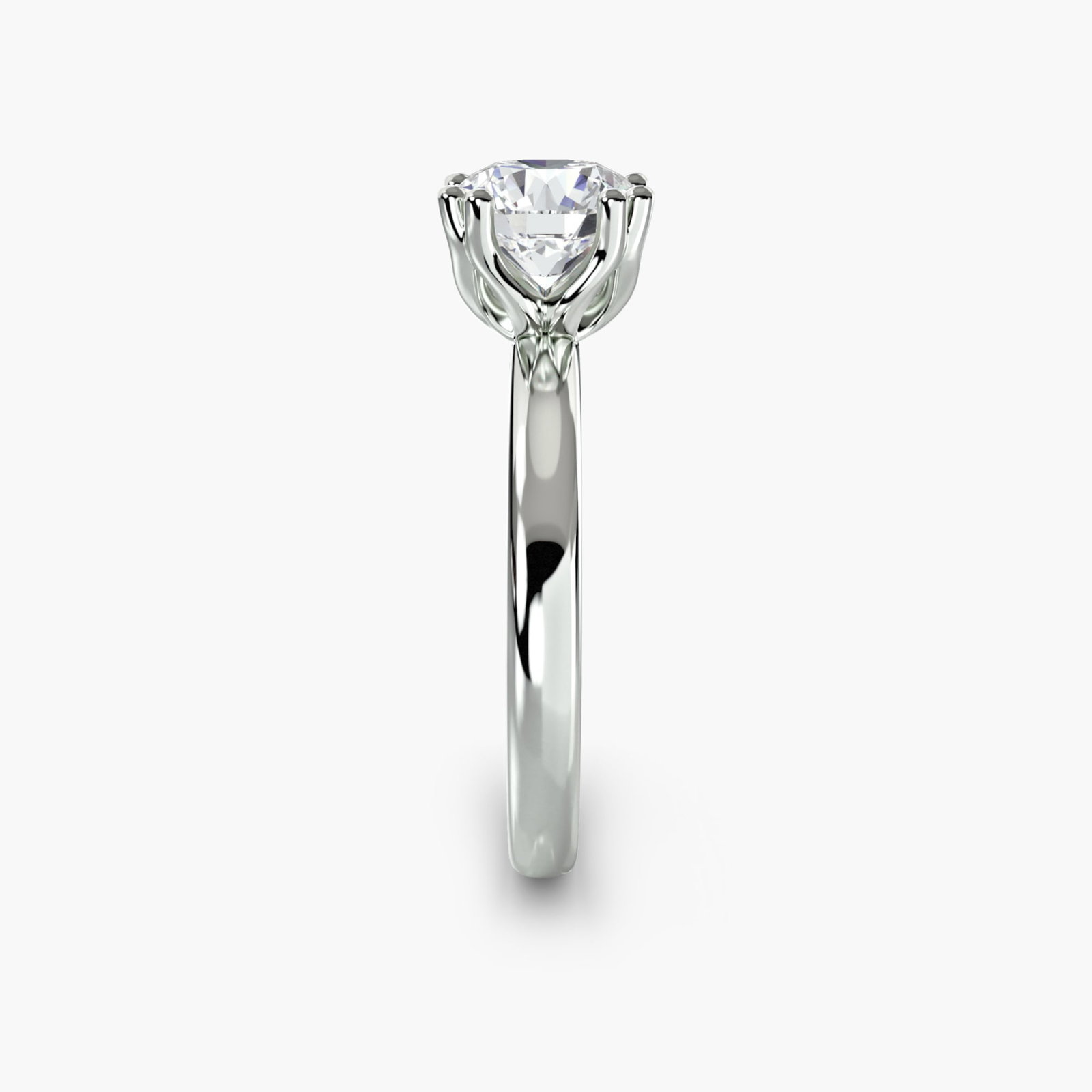 Solitaire Round 14Kt White Gold Ring Setting - 3
