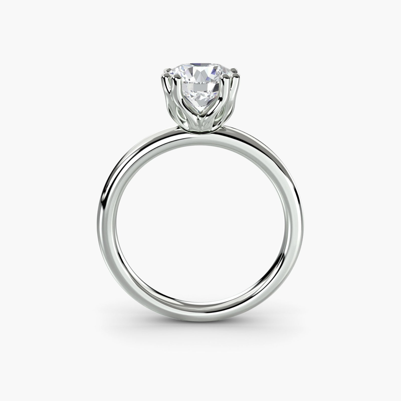 Solitaire Round 14Kt White Gold Ring Setting - 4