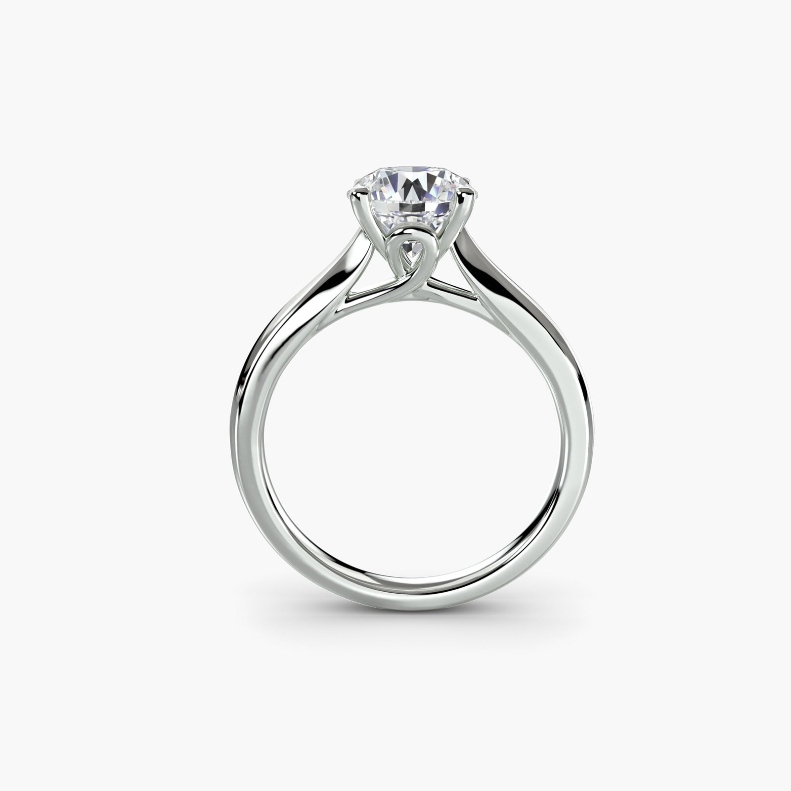Solitaire Round 950 Platinum Ring Setting: Solitaire Round 950 Platinum Ring Setting 950 Platinum Solitaire Ring Setting - A sleek and modern design, this round ring setting boasts a sturdy 4.99g weight and 2.4mm band width, making it perfect 