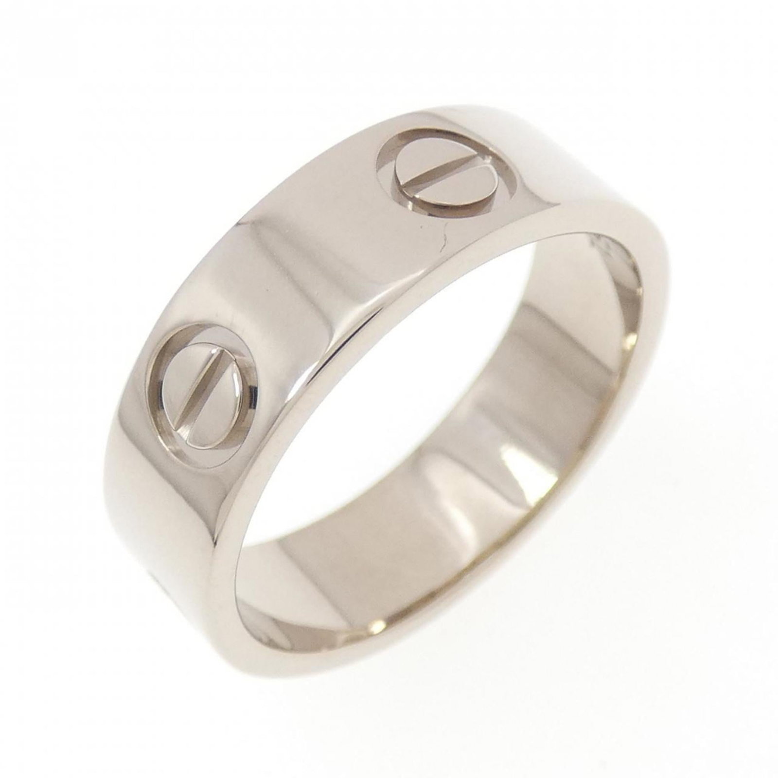 White Gold Cartier Band Ring 18K: White Gold Cartier Band Ring 18K Item Specifics: Brand: Cartier Type: Band Ring Gender: Women Material: White Gold (18K) Brand Size: 51 Us Size: 6 Condition: Used (very good), A few traces of usage,