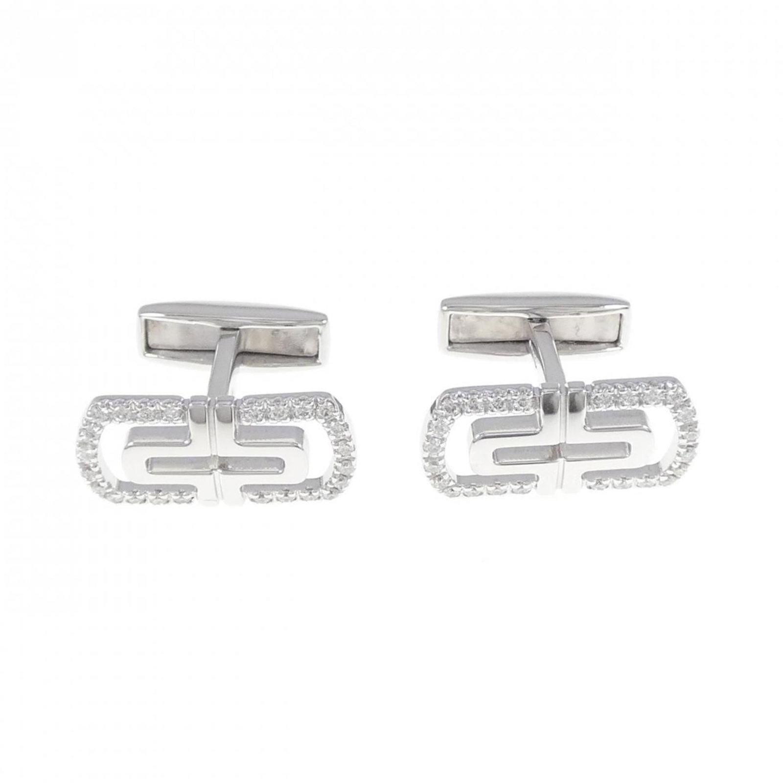 Bvlgari Cufflinks White Gold (18K): Bvlgari Cufflinks White Gold (18K) Bvlgari Cufflinks White Gold (18K) feature a striking diamond stone, measuring 9.90mm x 19.90mm, set in high-quality white gold. The 18K gold construction provides d