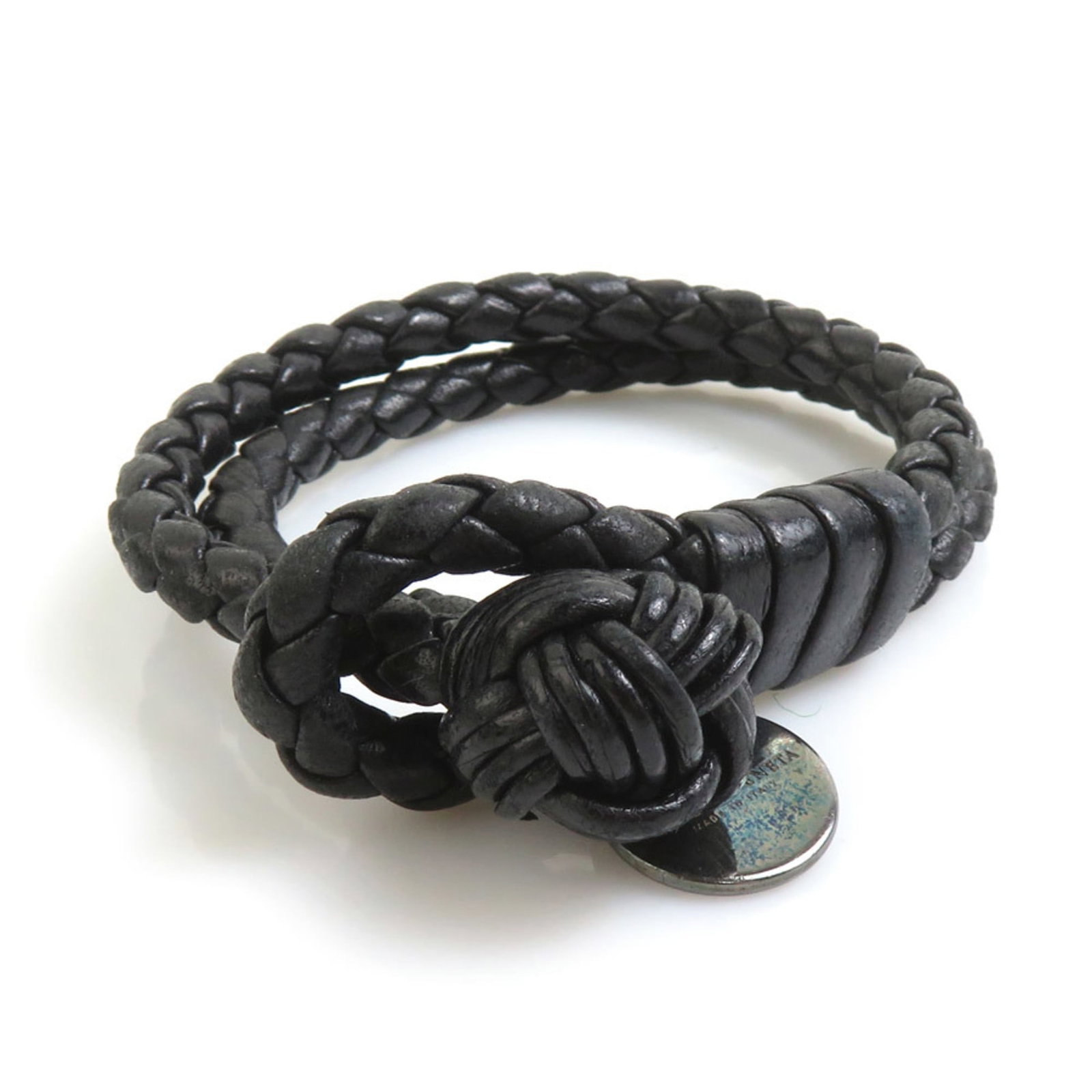 Charm Leather Bracelet Bottega: Charm Leather Bracelet Bottega Bottega Veneta's Charm Leather Bracelet boasts sleek, black leather with subtle signs of wear. The bracelet measures 14.5cm in length and features a classic charm design