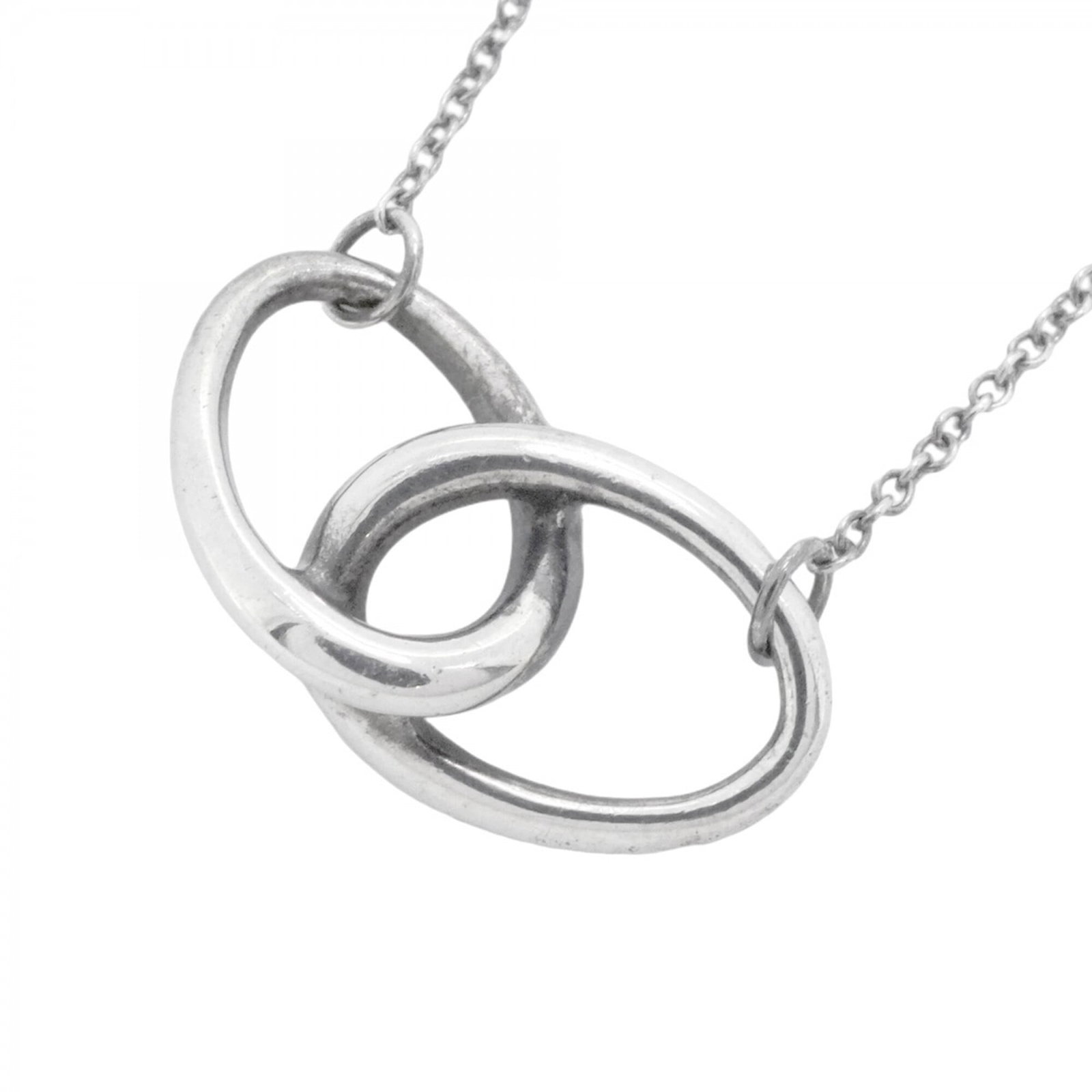 Tiffany & Co. Double Loop Necklace Sterling Silver 925 Women'S: Tiffany & Co. Double Loop Necklace Sterling Silver 925 Women'S Sterling silver Tiffany & Co. Double Loop Necklace in excellent condition, featuring the iconic double loop design. The necklace boasts a