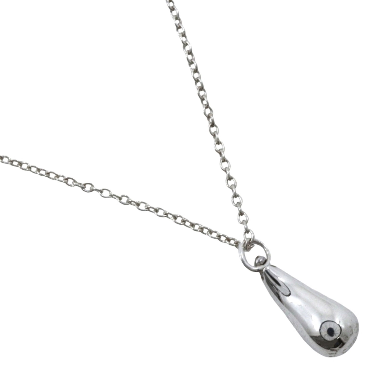 Tiffany & Co. Teardrop Necklace Elsa Peretti Design Sterling Silver 925 Approx. 2.5G Women'S.: Tiffany & Co. Teardrop Necklace Elsa Peretti Design Sterling Silver 925 Approx. 2.5G Women'S. Sterling silver teardrop necklace with Elsa Peretti design, crafted by Tiffany & Co. The piece features a 
