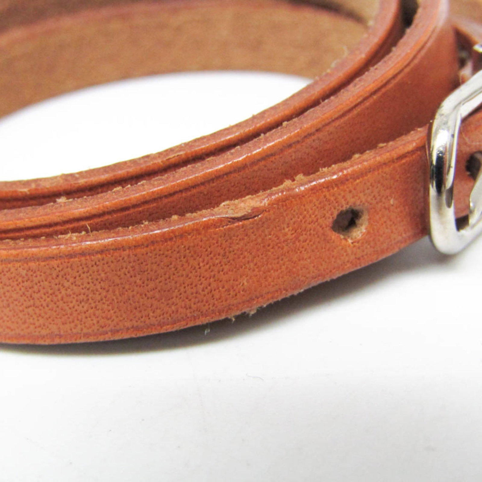 Metal leather bangle Hermes - 5