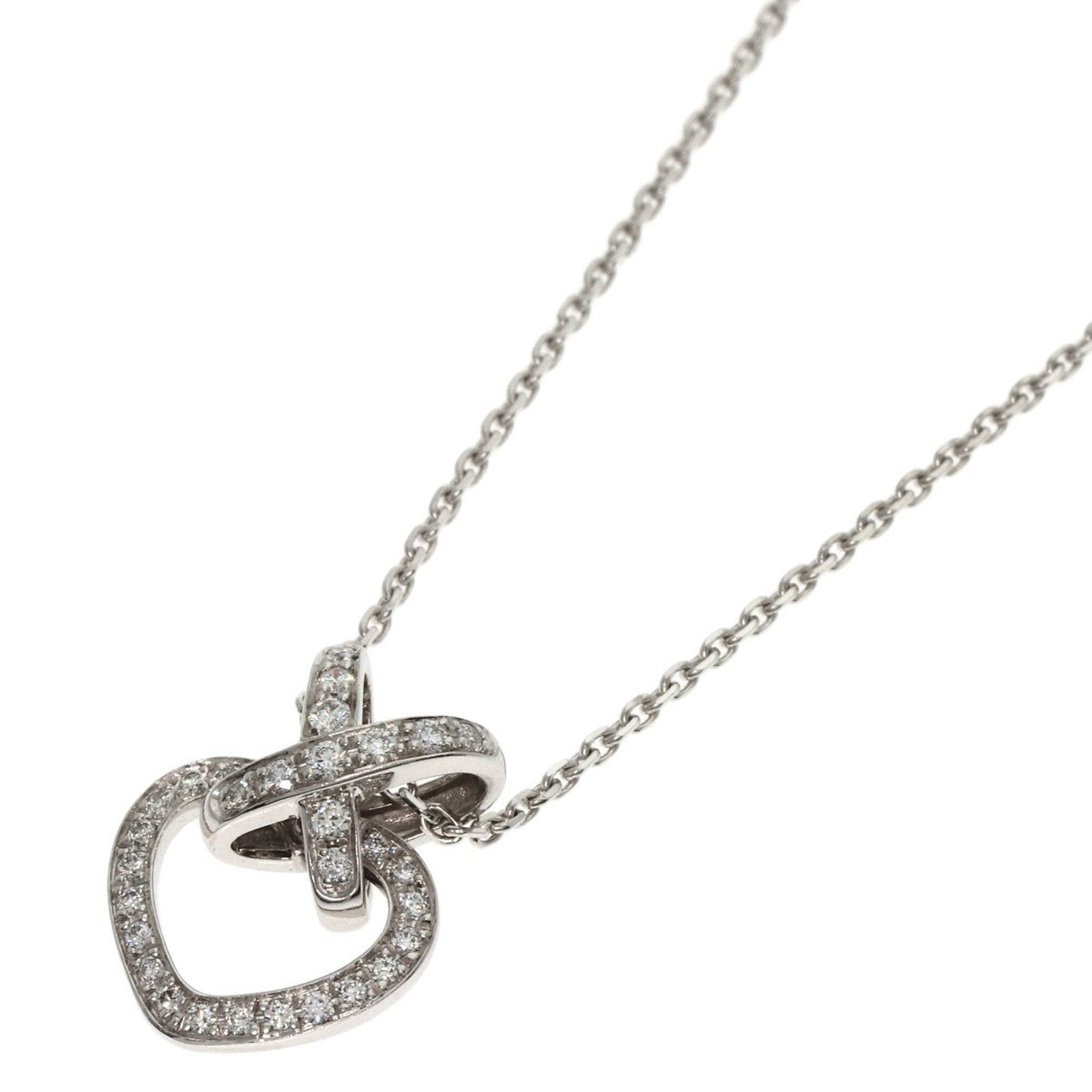 Chaumet Liens Heart Diamond Necklace 18K White Gold Women'S: Chaumet Liens Heart Diamond Necklace 18K White Gold Women'S Chaumet's Liens Heart Diamond Necklace showcases a stunning 5g diamond set in 18K white gold, creating a timeless and elegant piece. The nec
