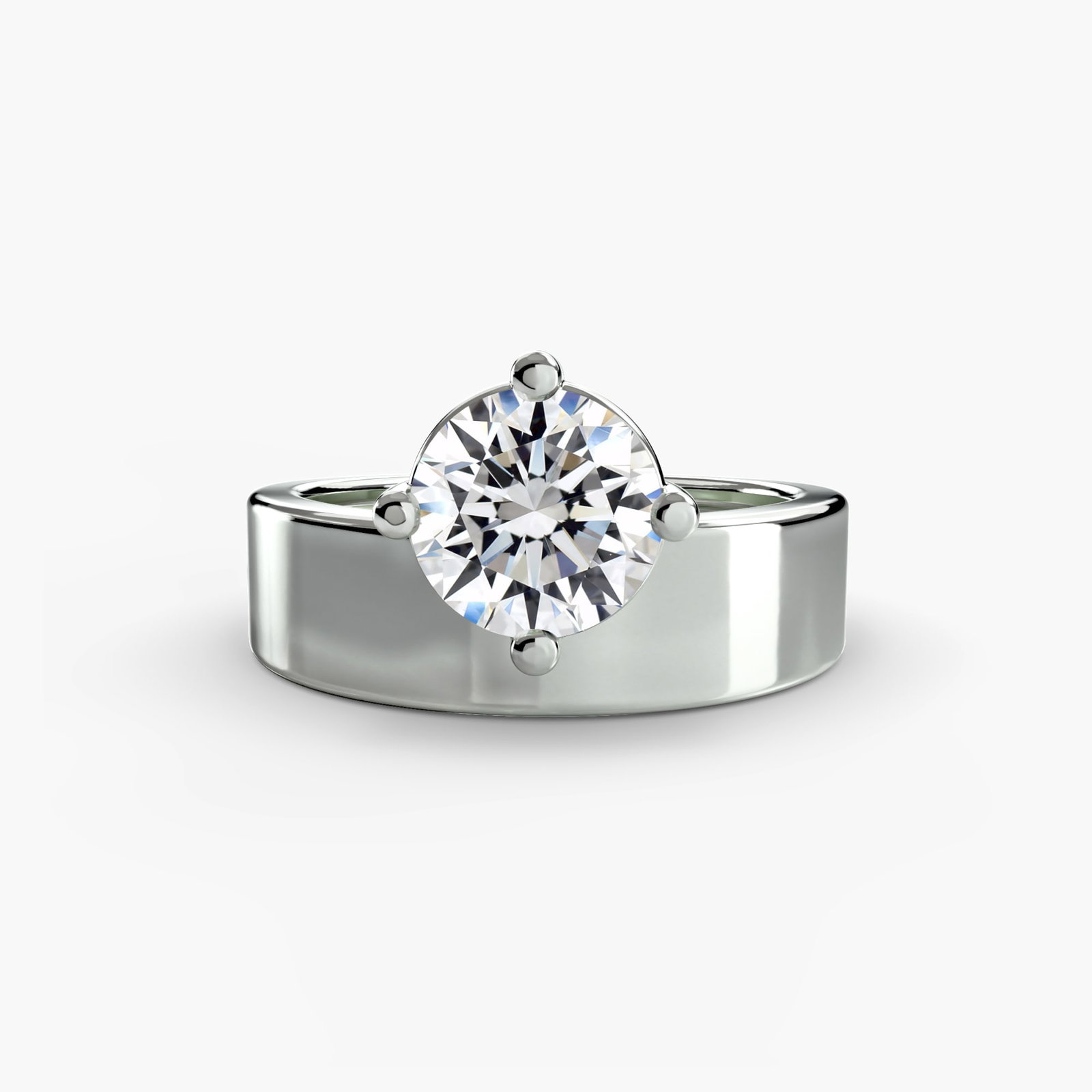 Vintage Round 950 Platinum Ring Setting - 2