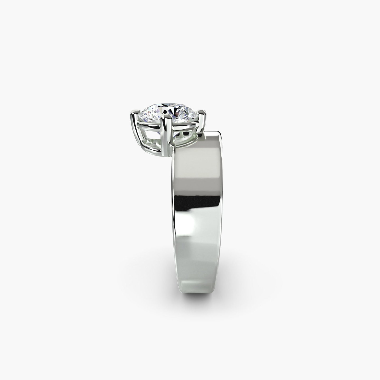 Vintage Round 950 Platinum Ring Setting - 3