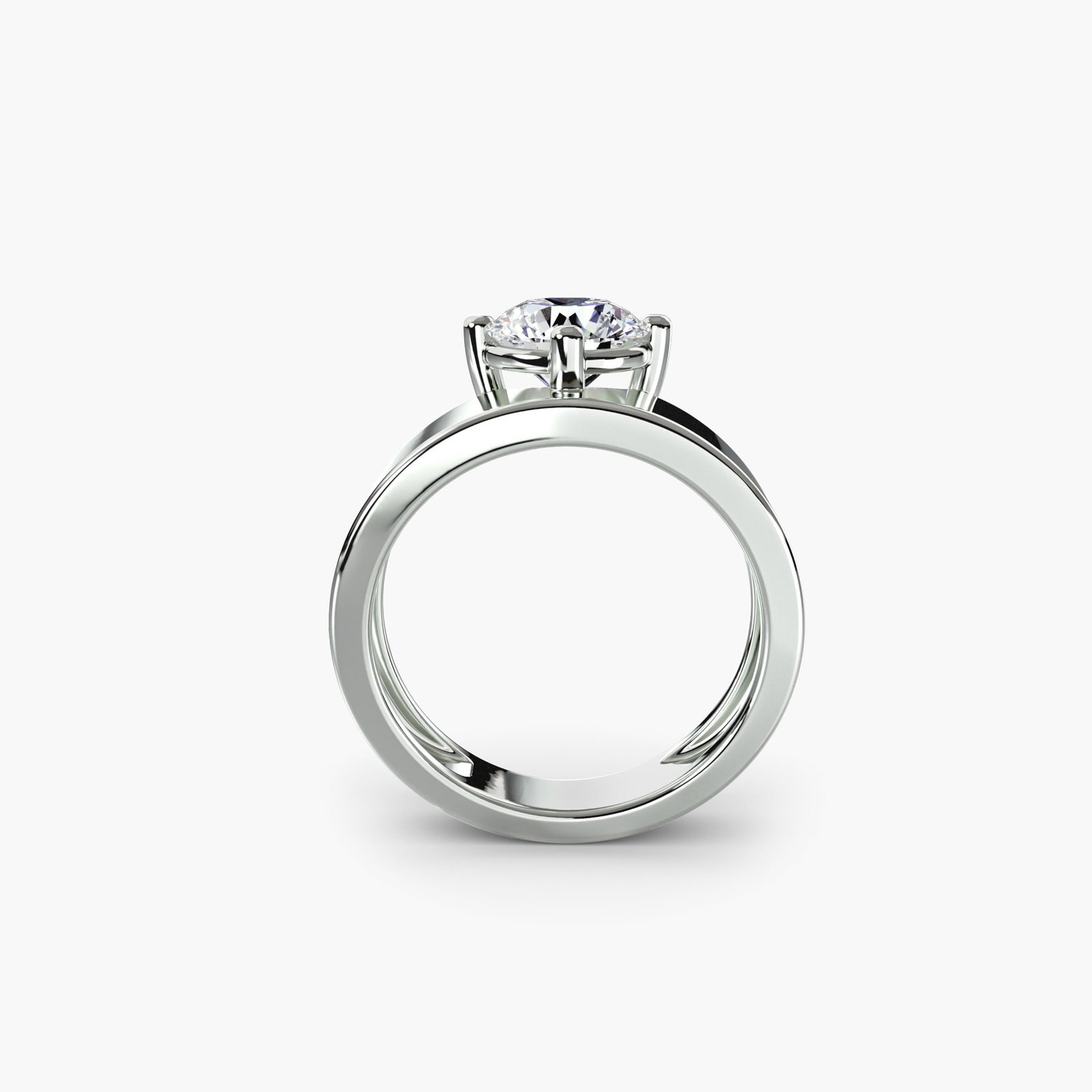 Vintage Round 950 Platinum Ring Setting - 4