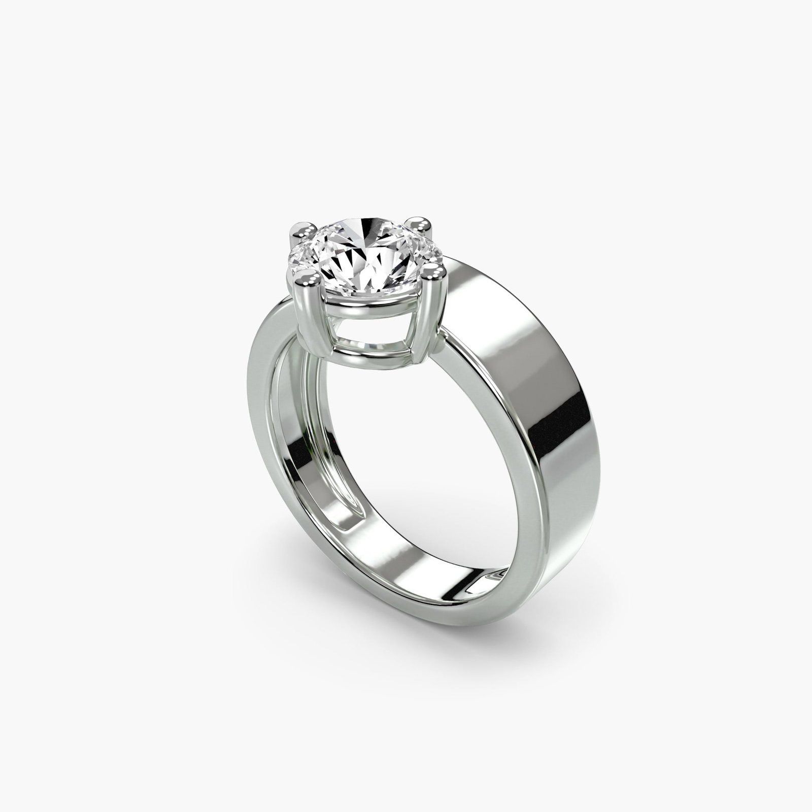 Vintage Round 950 Platinum Ring Setting - 5
