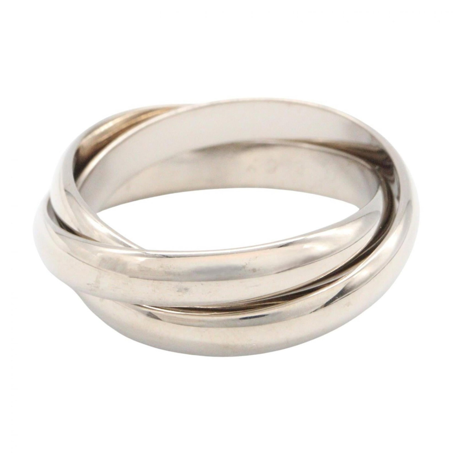 White Gold Cartier Band Ring 18K: White Gold Cartier Band Ring 18K 18K White Gold Cartier Band Ring for Women, Us Size 7.5 - A like-new condition band ring from the renowned luxury brand Cartier, crafted from high-quality white gold