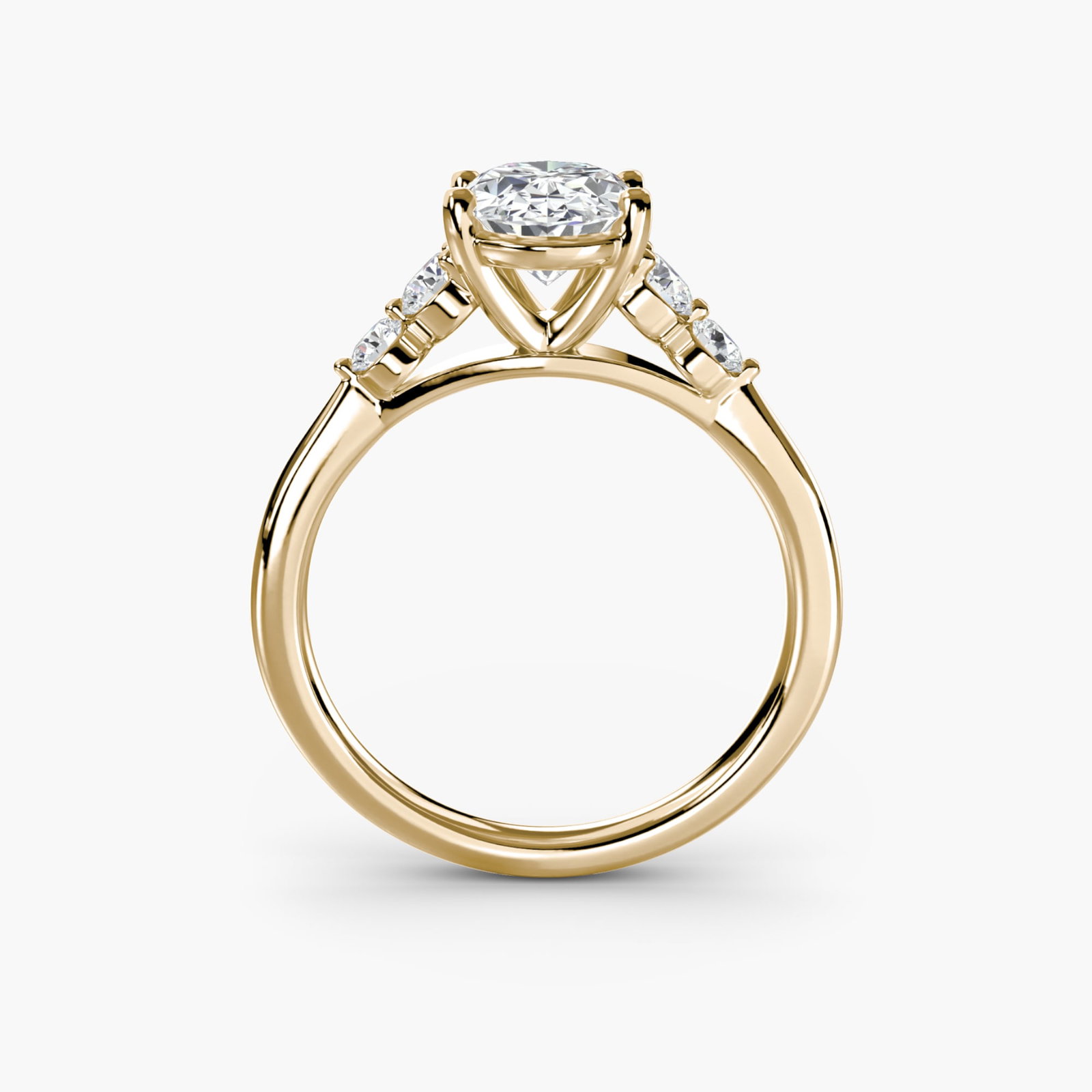 Solitaire Oval 18Kt Yellow Gold Ring Setting (1 of 5)