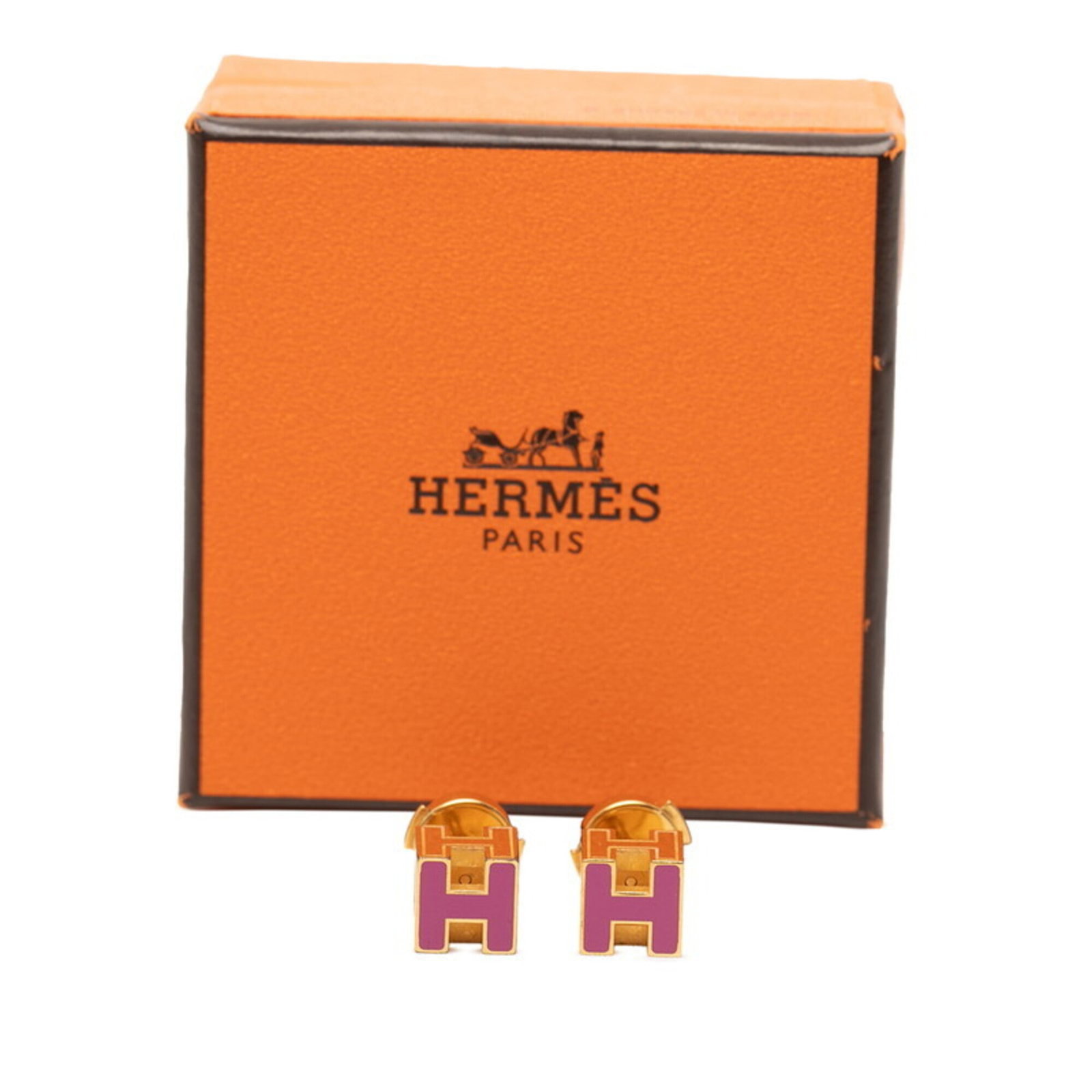 Hermes Stud Earrings Enamel - 4