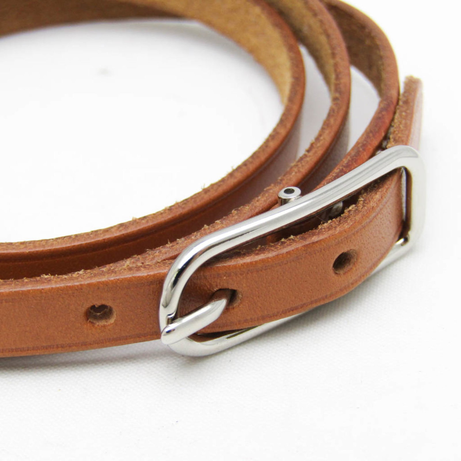 Metal leather bangle Hermes - 3