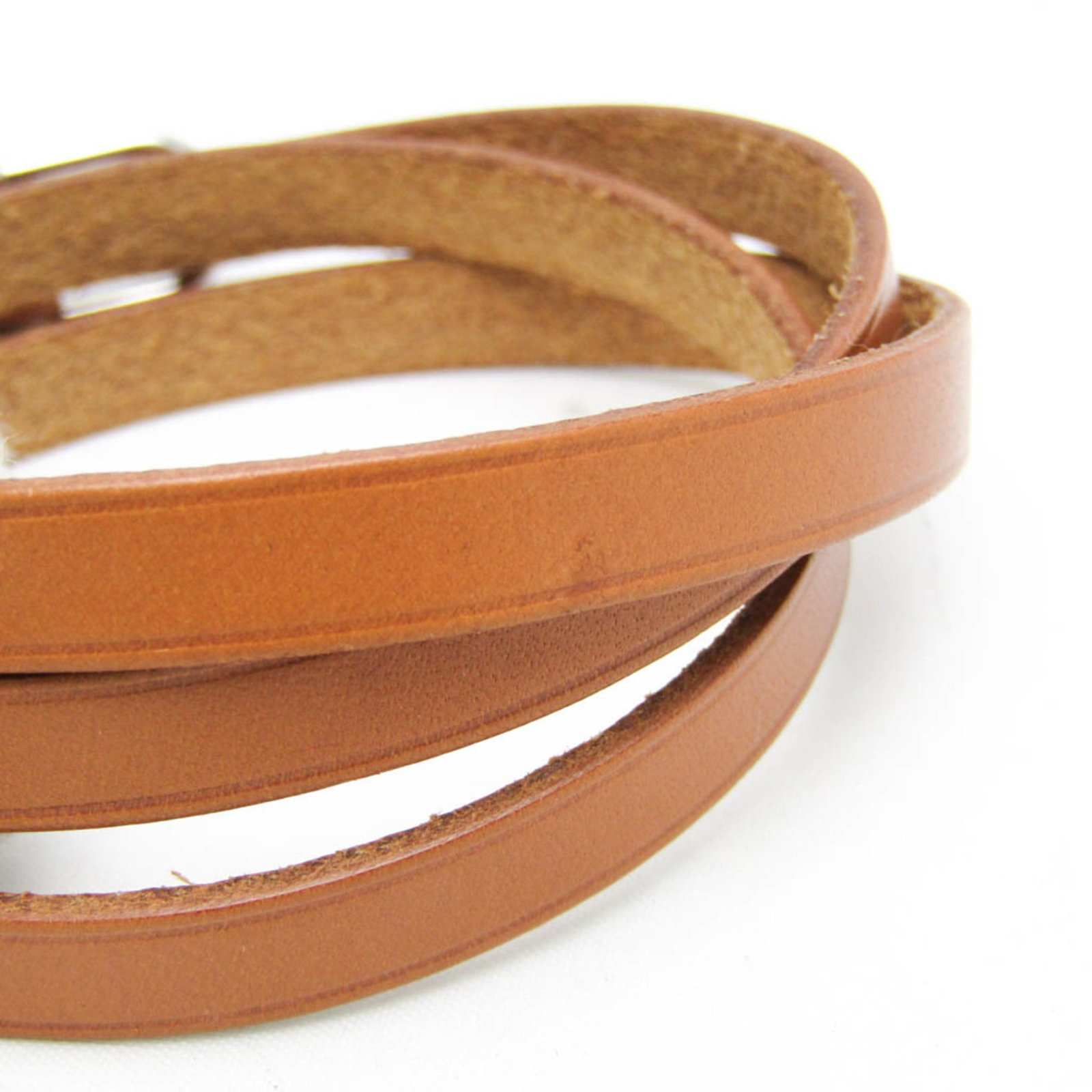 Metal leather bangle Hermes - 4