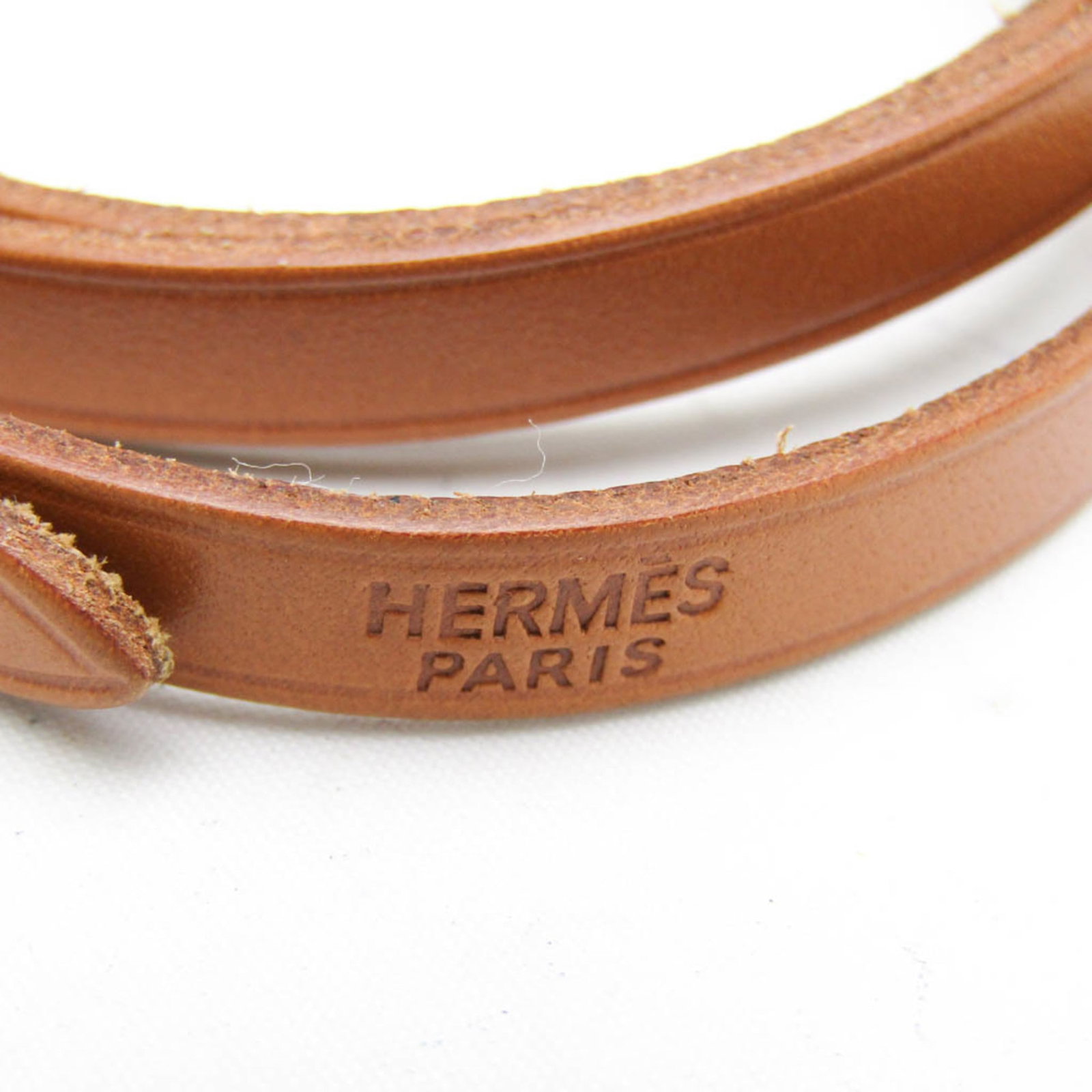 Metal leather bangle Hermes - 6
