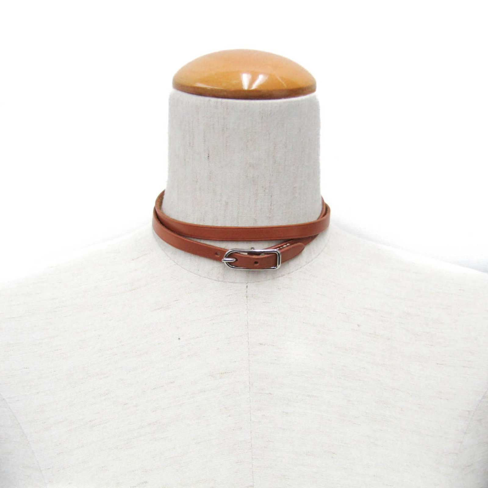 Metal leather bangle Hermes - 8