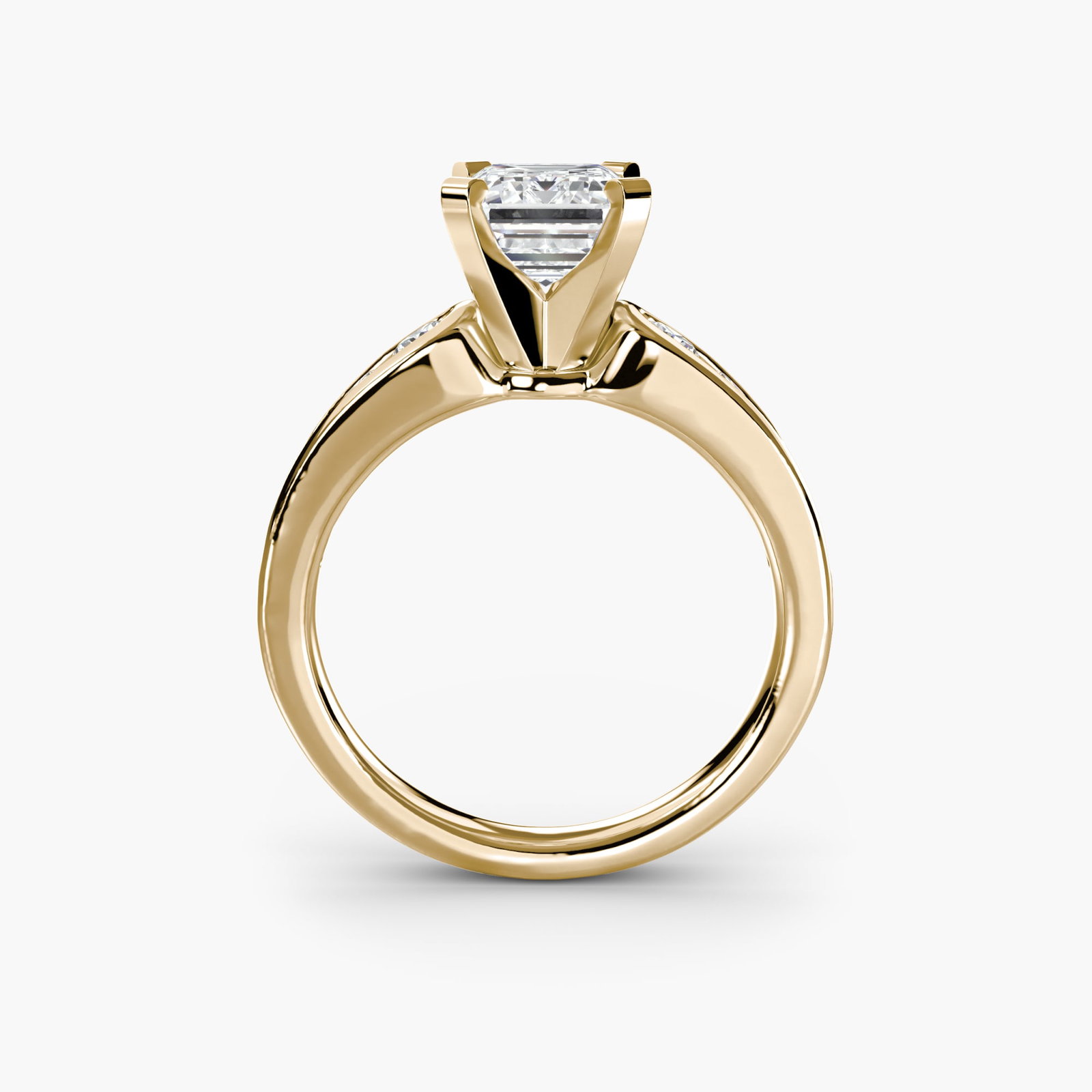 Pave Emerald 14Kt Yellow Gold Ring Setting: Pave Emerald 14Kt Yellow Gold Ring Setting Pave Emerald Ring Setting in 14Kt Yellow Gold - A stunning setting featuring 12 pave stones, totaling 0.341 carats, set within a sleek and modern design. The