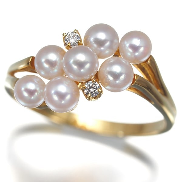 Mikimoto Ring Baby Akoya Pearl 3.3-3.5Mm Diamond Us5.75-6 18K Yg: Mikimoto Ring Baby Akoya Pearl 3.3-3.5Mm Diamond Us5.75-6 18K Yg Yellow Gold Mikimoto Ring Baby Akoya Pearl 3.3-3.5Mm Diamond US5.75-6 Features a Cultured Akoya Pearl, Set in 18K Yellow Gold with a Di