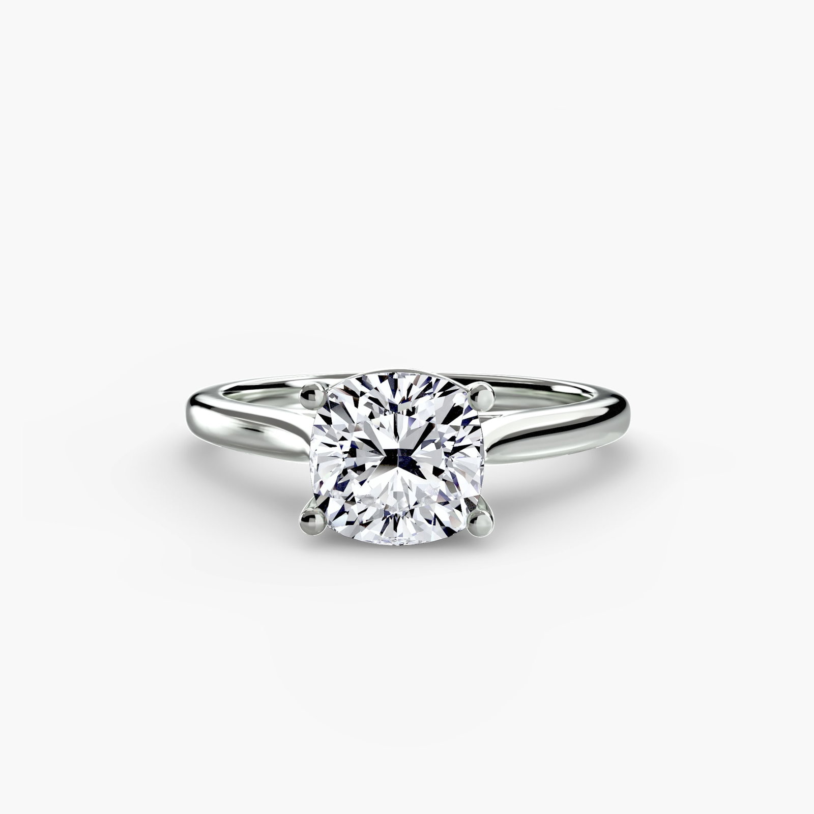 Solitaire Cushion 950 Platinum Ring Setting - 2