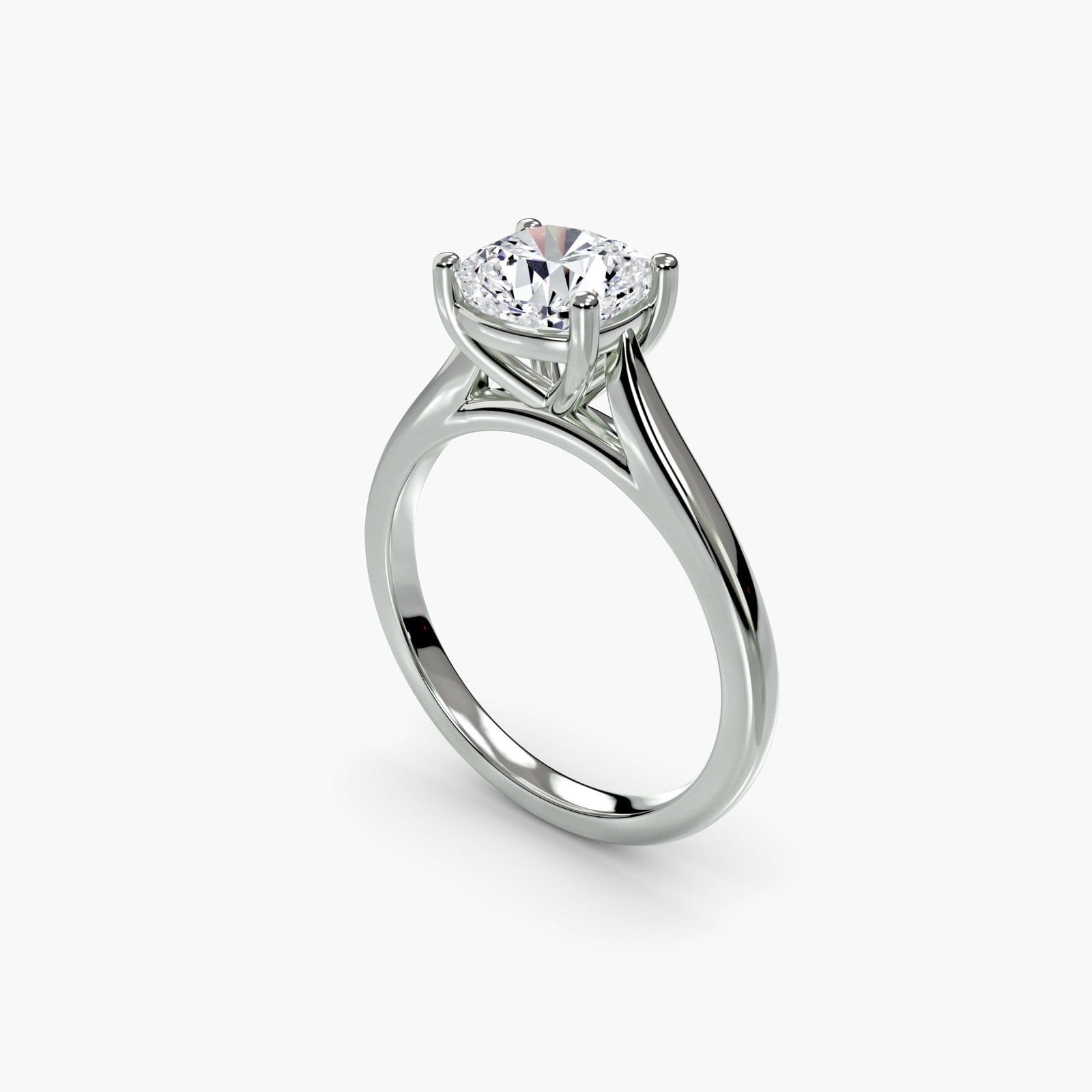 Solitaire Cushion 950 Platinum Ring Setting - 5