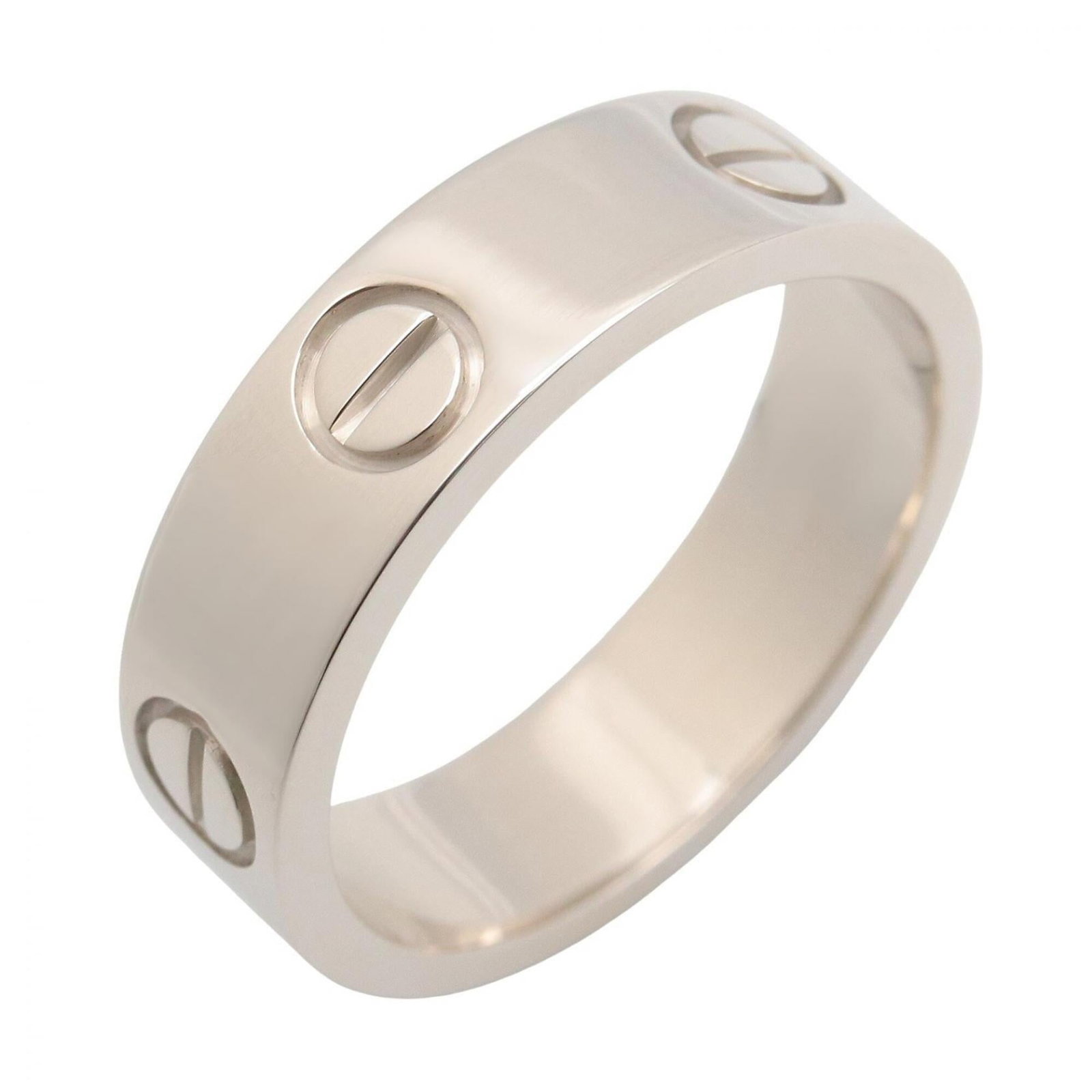 White Gold Cartier Band Ring 18K: White Gold Cartier Band Ring 18K 18K White Gold Cartier Band Ring - A high-end accessory from the renowned luxury brand, featuring a sleek and sophisticated design. This used (like new) ring boasts