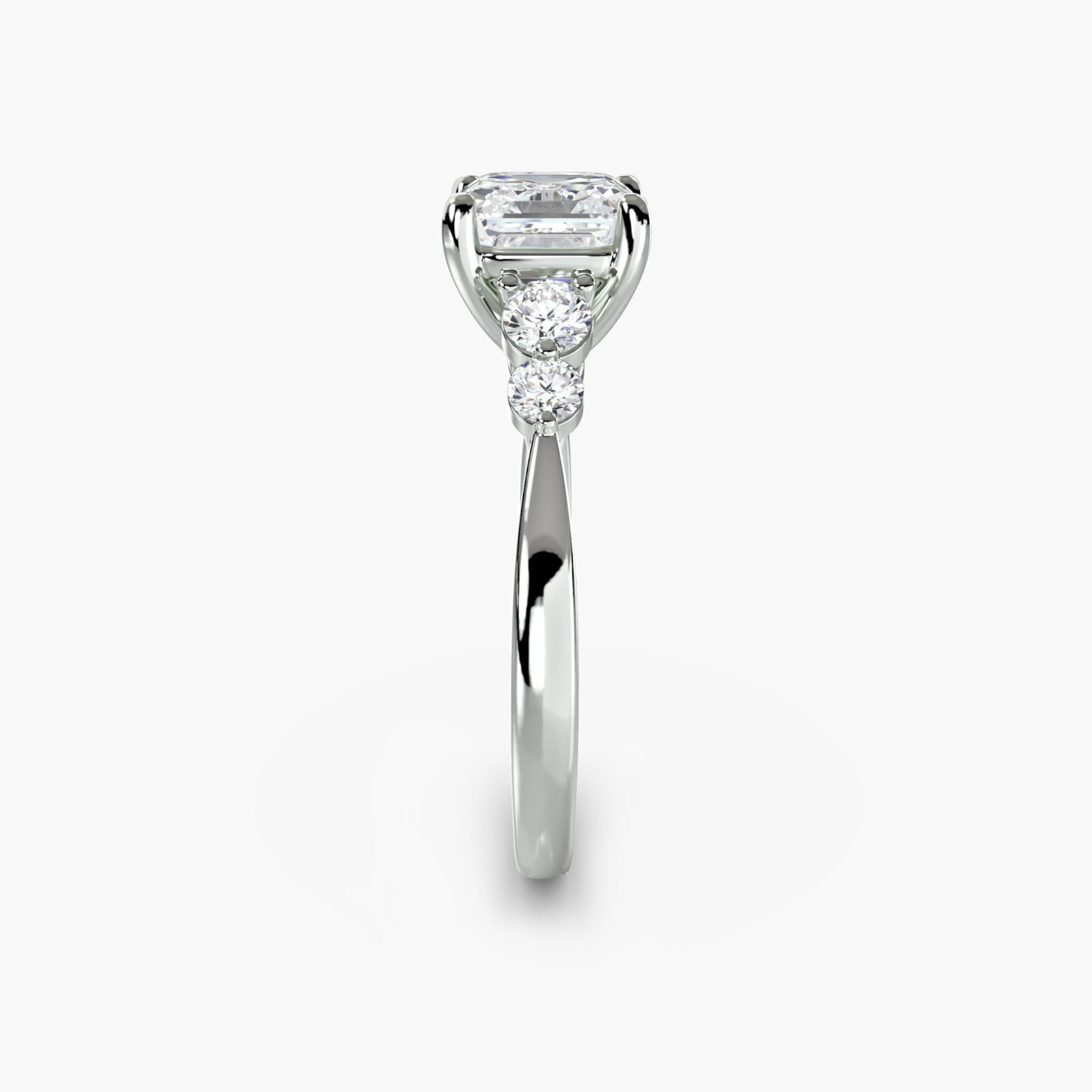 Solitaire Asscher 950 Platinum Ring Setting - 3