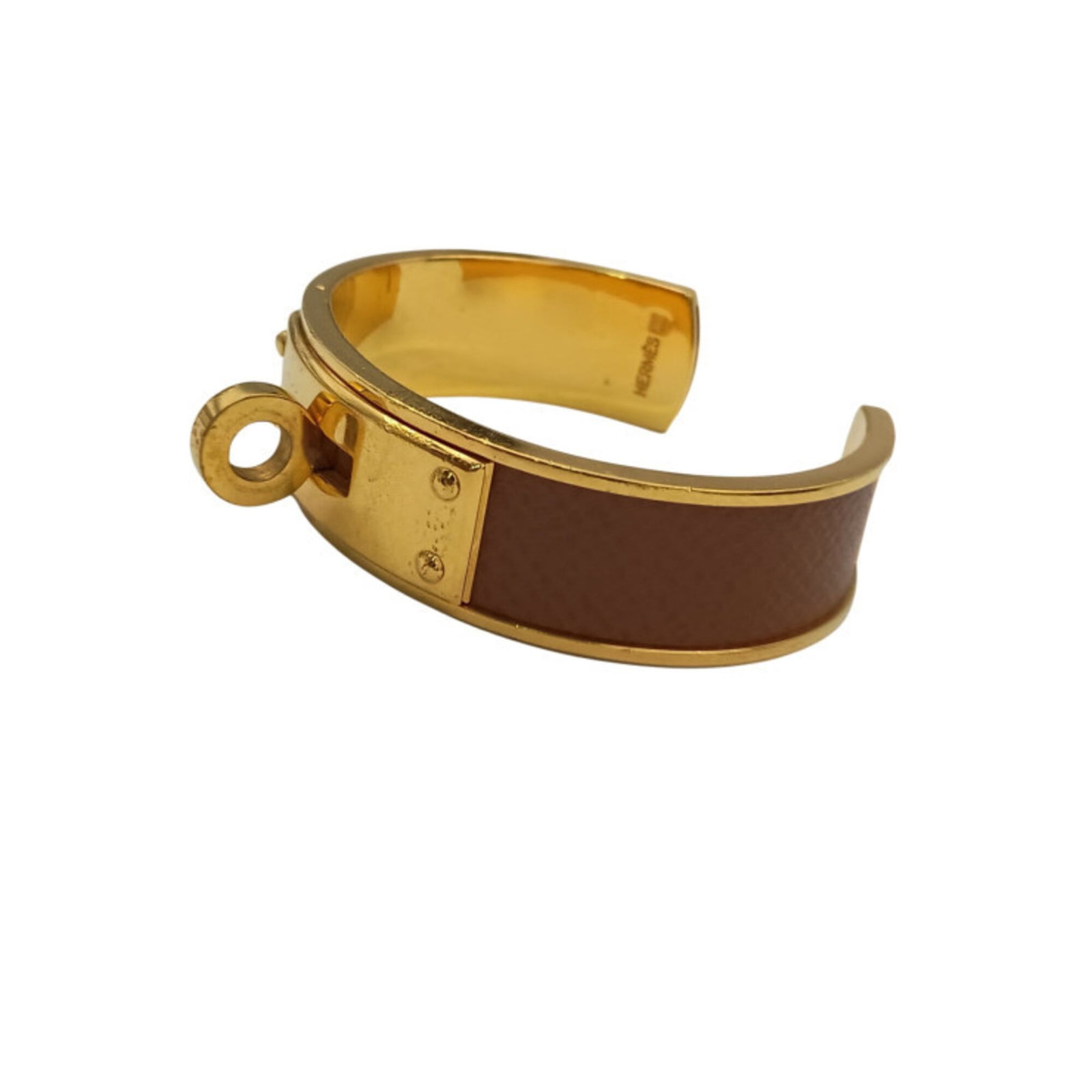 Metal leather bangle Hermes - 2
