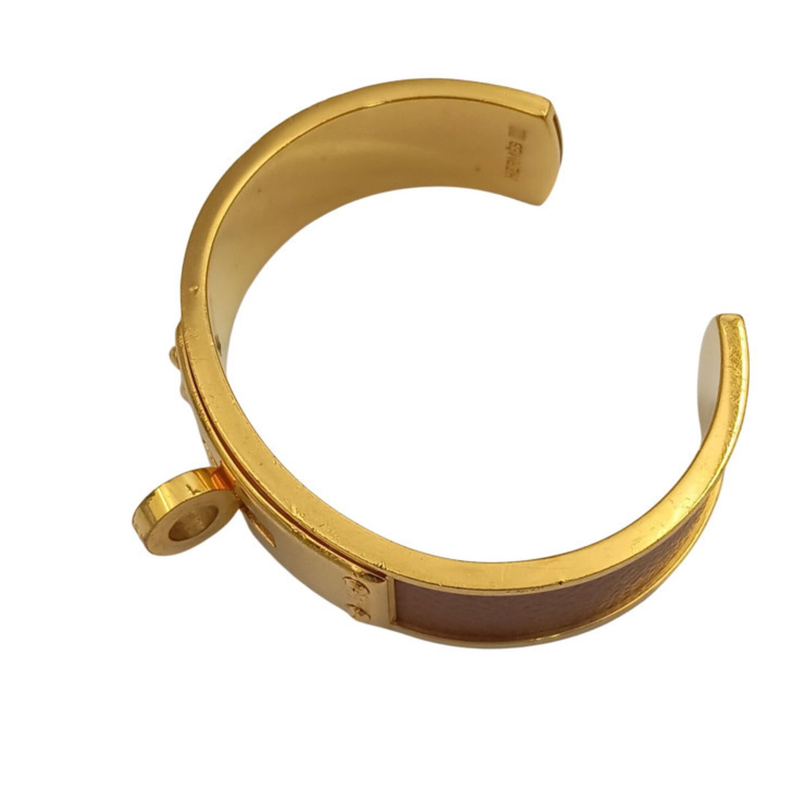 Metal leather bangle Hermes - 4