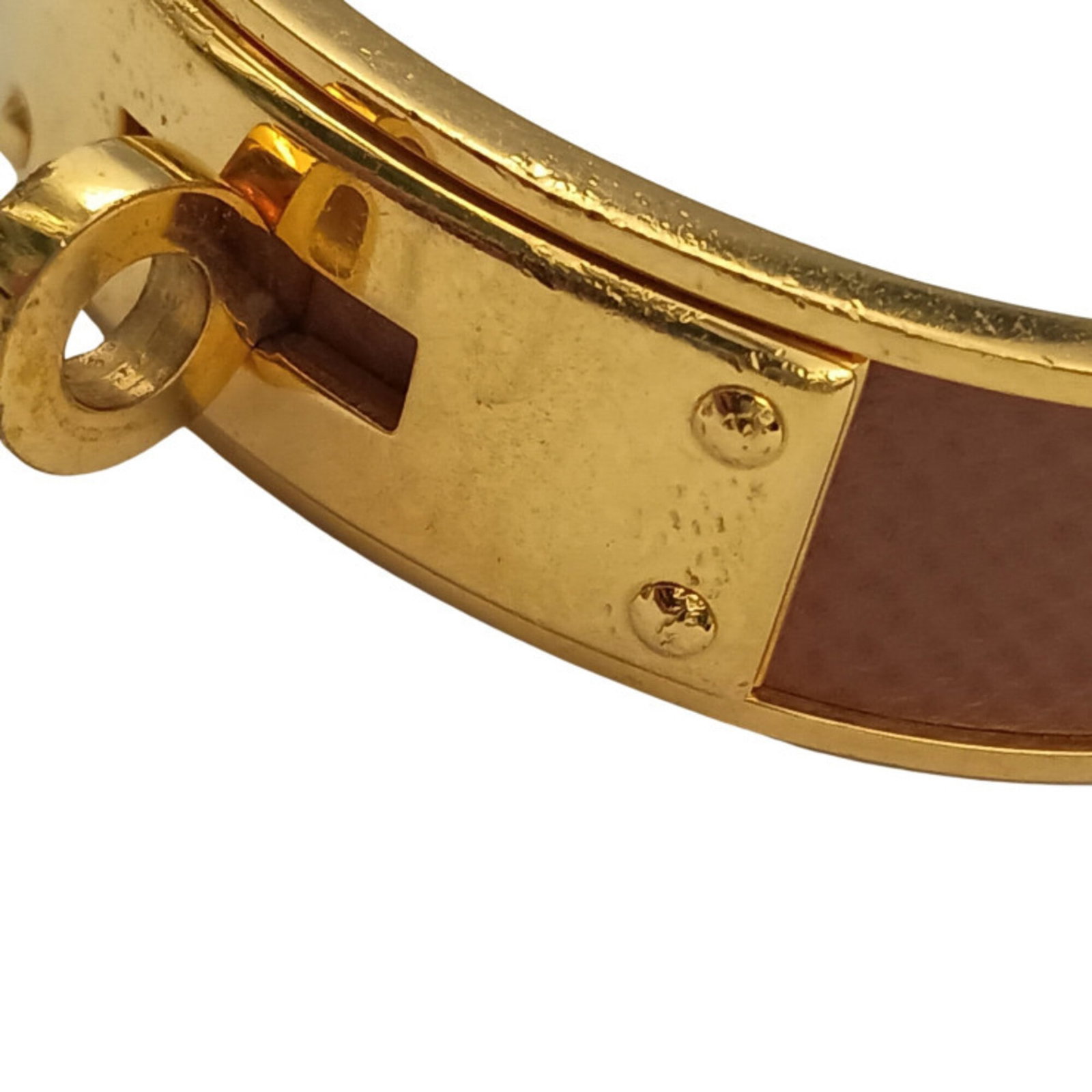 Metal leather bangle Hermes - 5