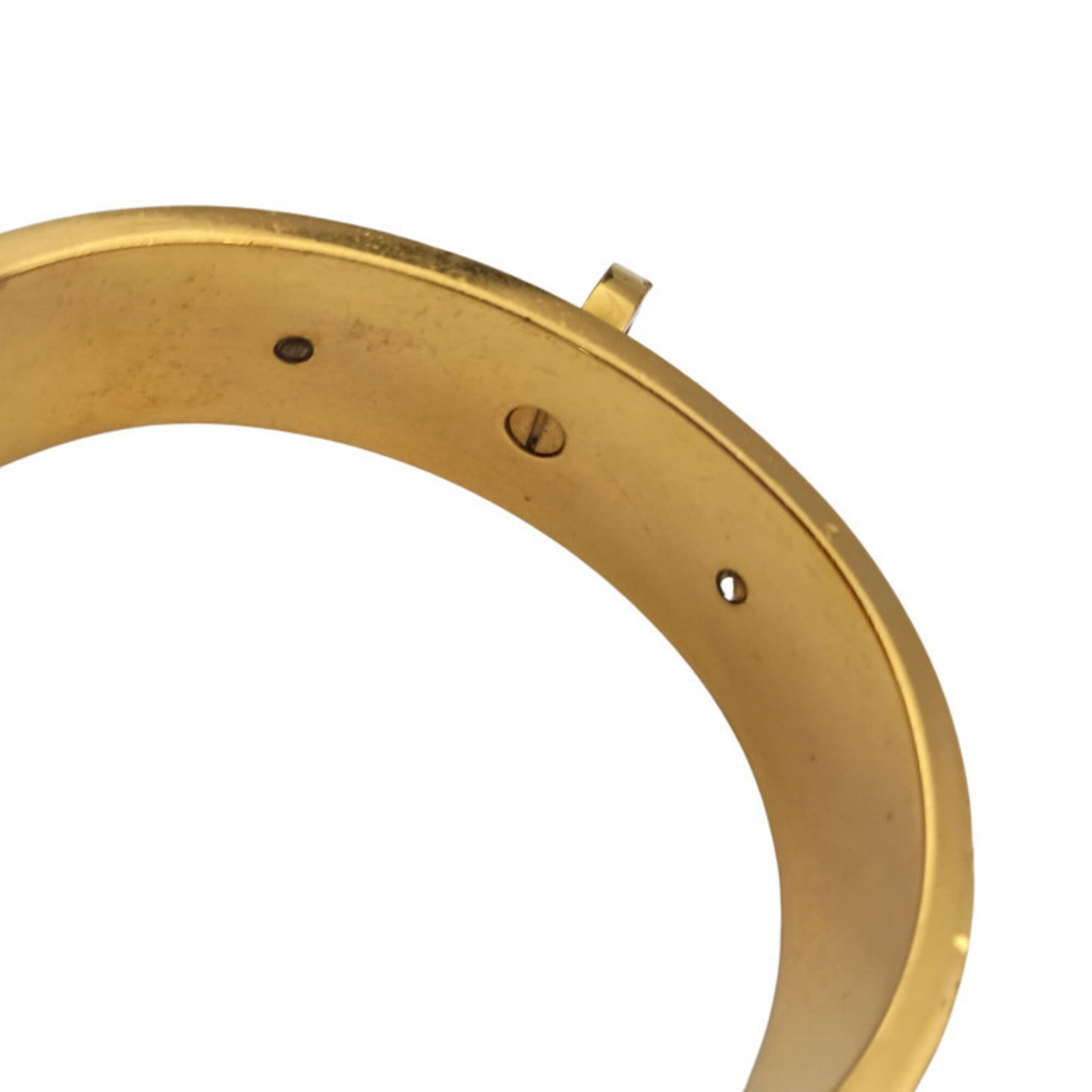 Metal leather bangle Hermes - 6
