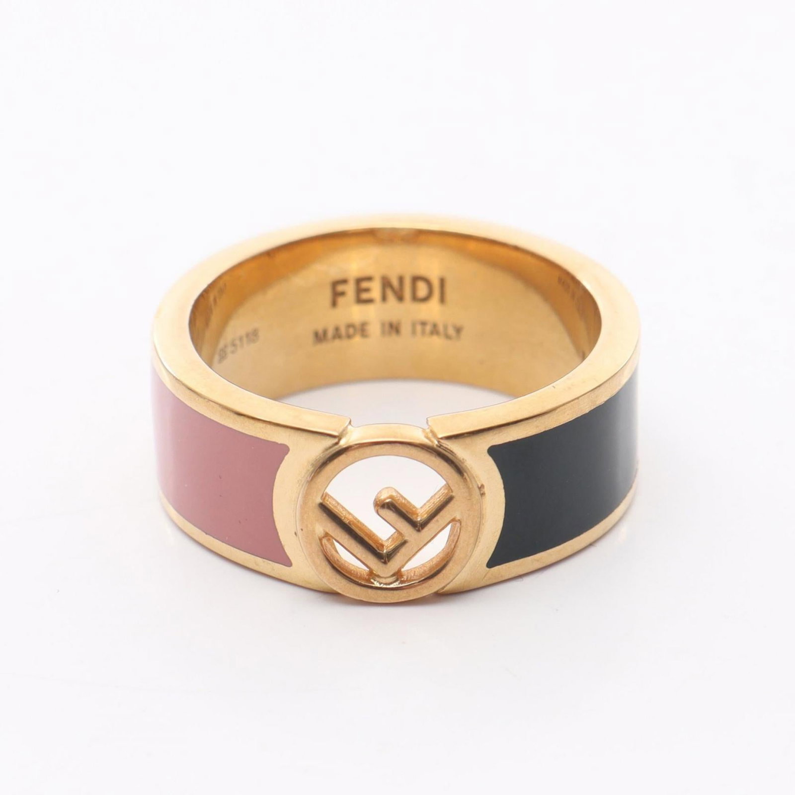 Fendi Band Ring Gold Plating: Fendi Band Ring Gold Plating Gold Plating Fendi Band Ring in Excellent Condition. This used Fendi band ring boasts gold plating details, available in various colors including gold, green, and pink. Wi