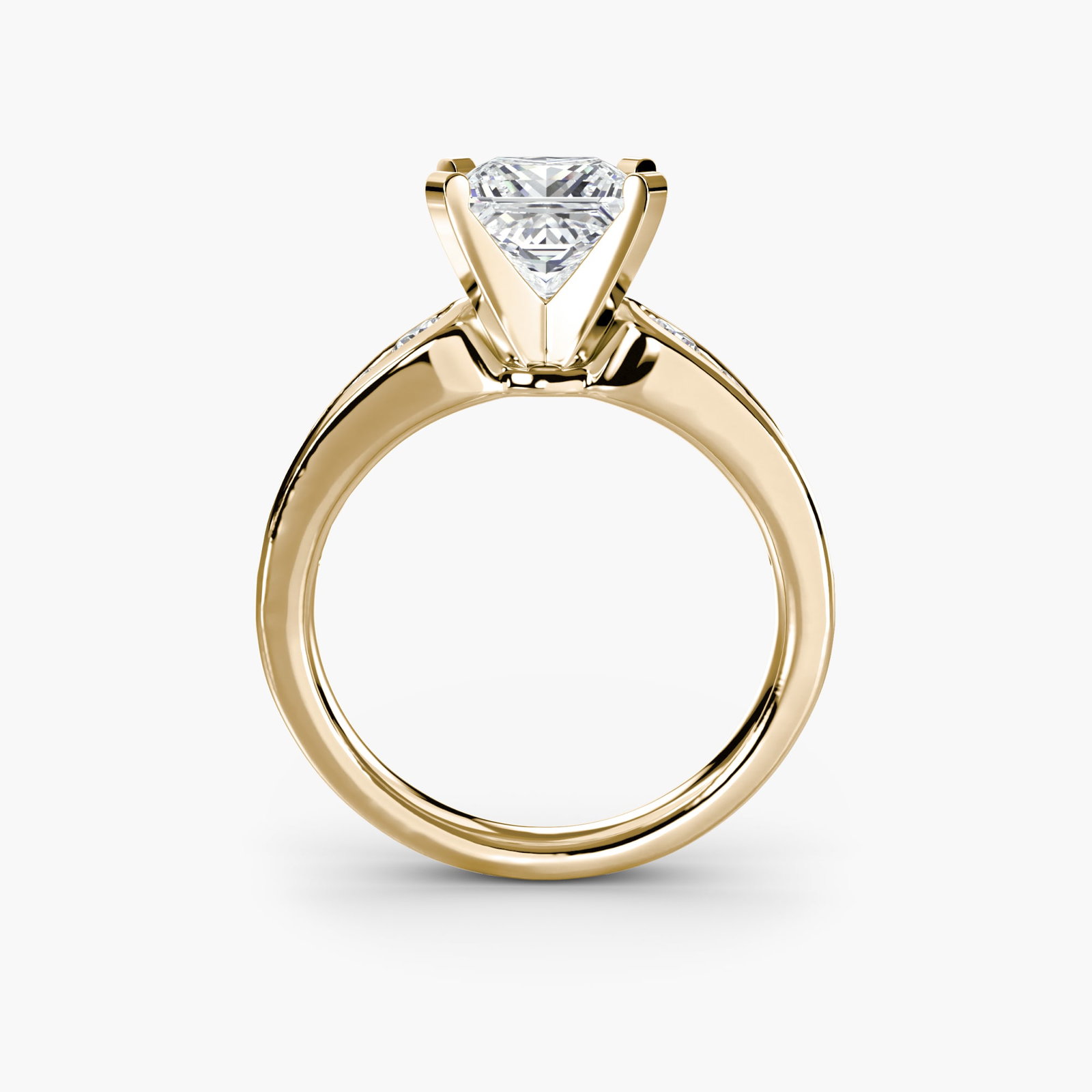 Pave Princess 18Kt Yellow Gold Ring Setting (1 of 5)
