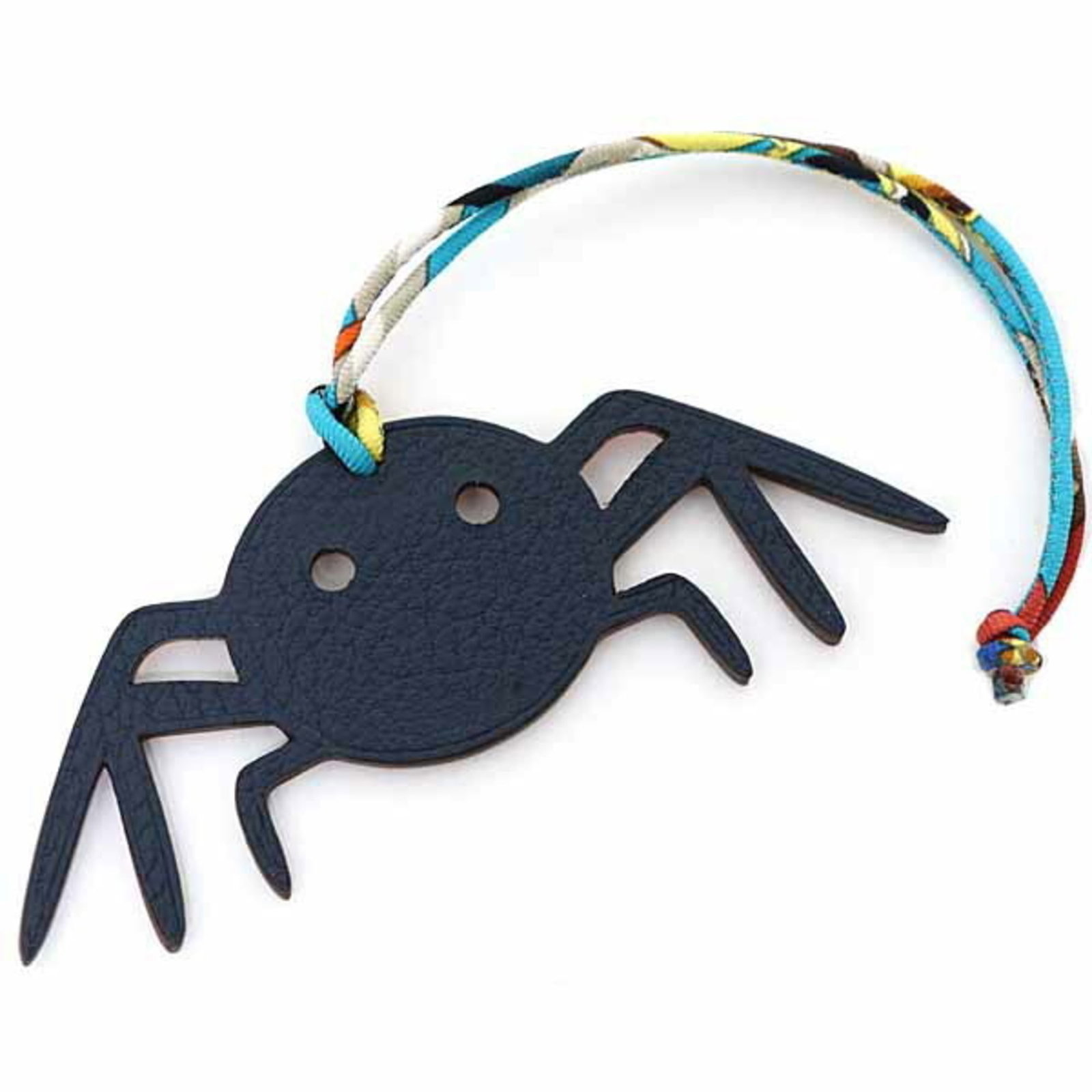 Handbag Silk Epsom Hermes Leather Charm Togo: Handbag Silk Epsom Hermes Leather Charm Togo Epsom leather, silk, and Togo leather come together in this unique handbag charm from Hermes. The navy and orange color combination adds a touch of