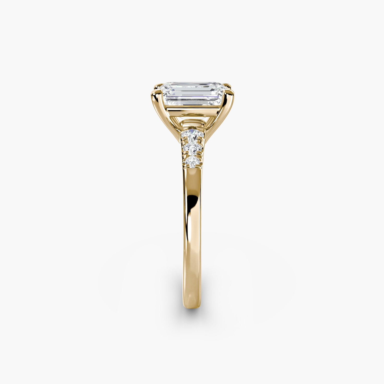Solitaire Emerald 18Kt Yellow Gold Ring Setting - 3