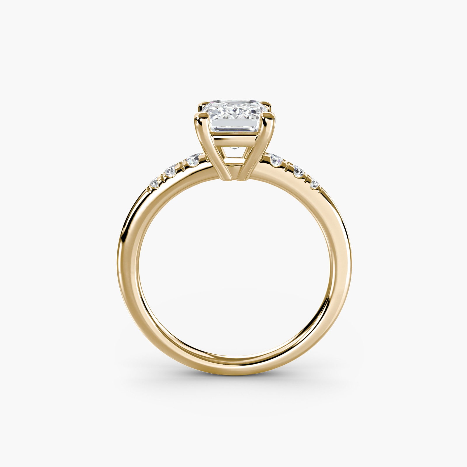 Solitaire Emerald 18Kt Yellow Gold Ring Setting - 4